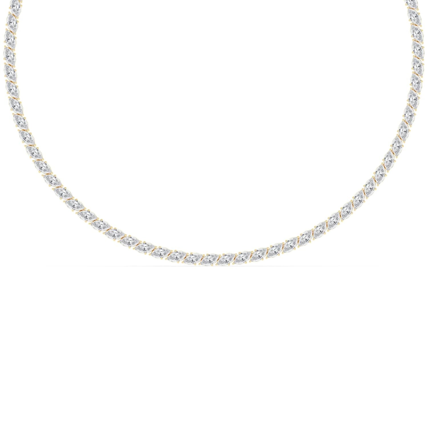 Marquise Cut Lab Grown Diamond Tennis Necklace