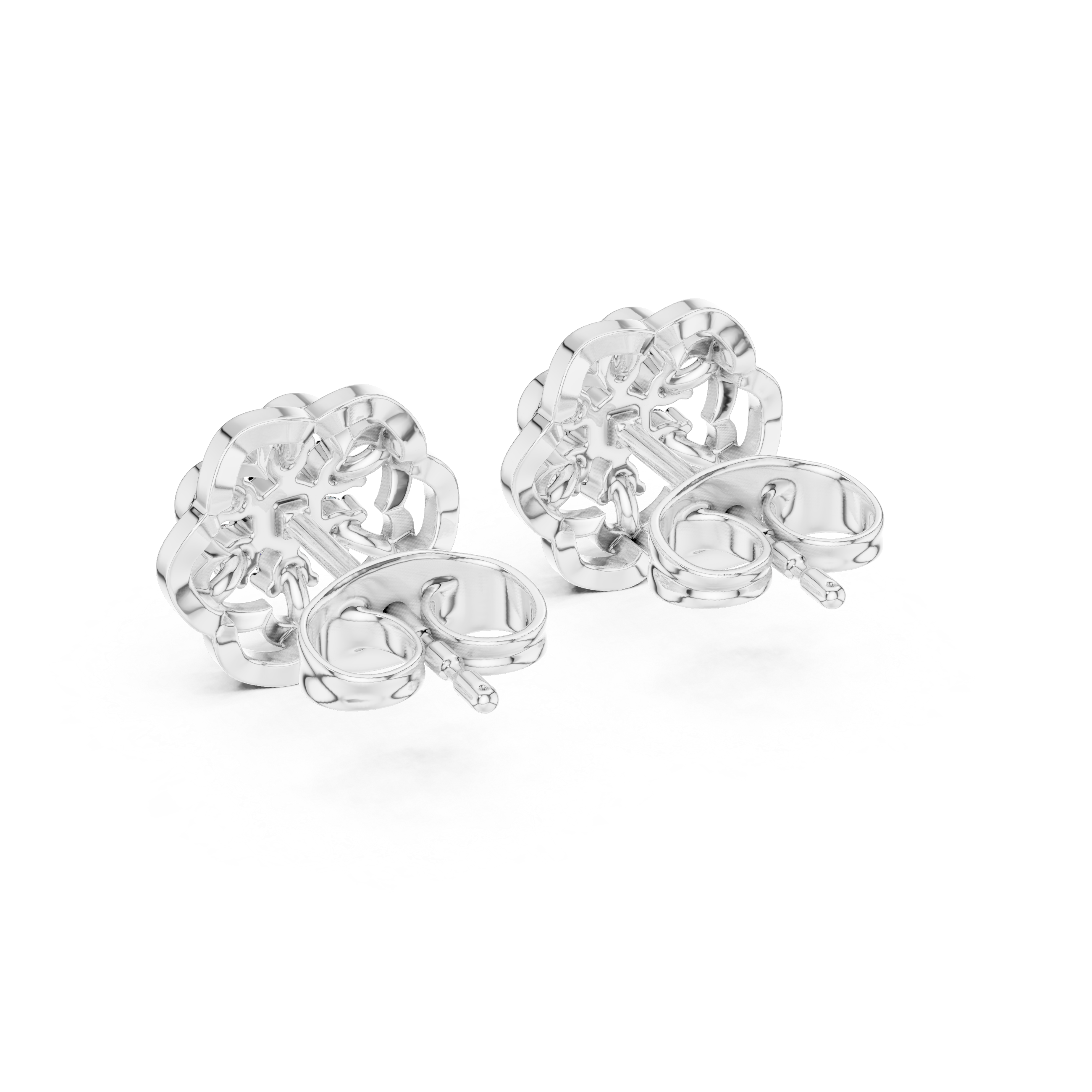 Rose Bloom Lab-Grown Diamond Stud Earrings