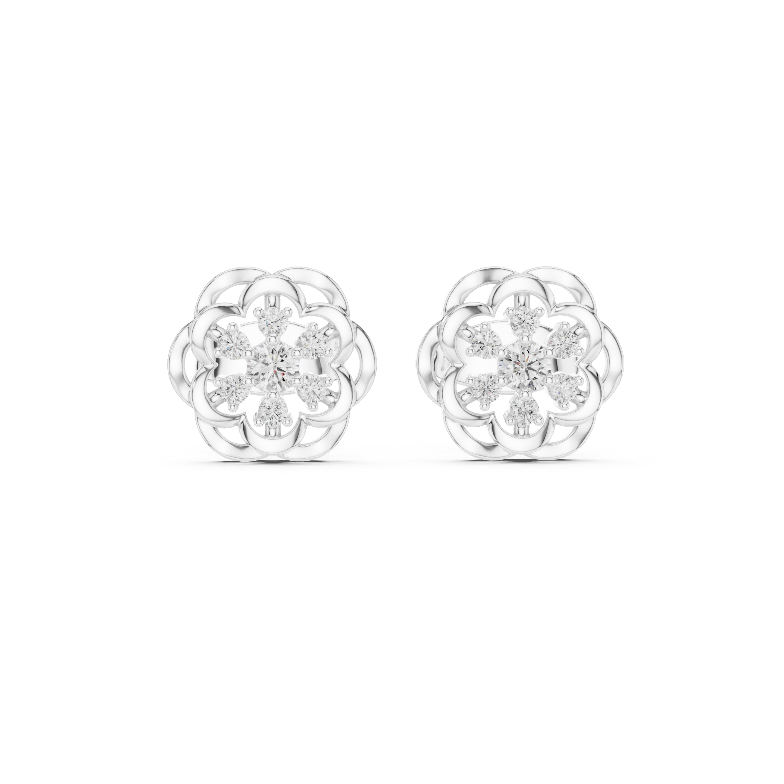 Rose Bloom Lab-Grown Diamond Stud Earrings