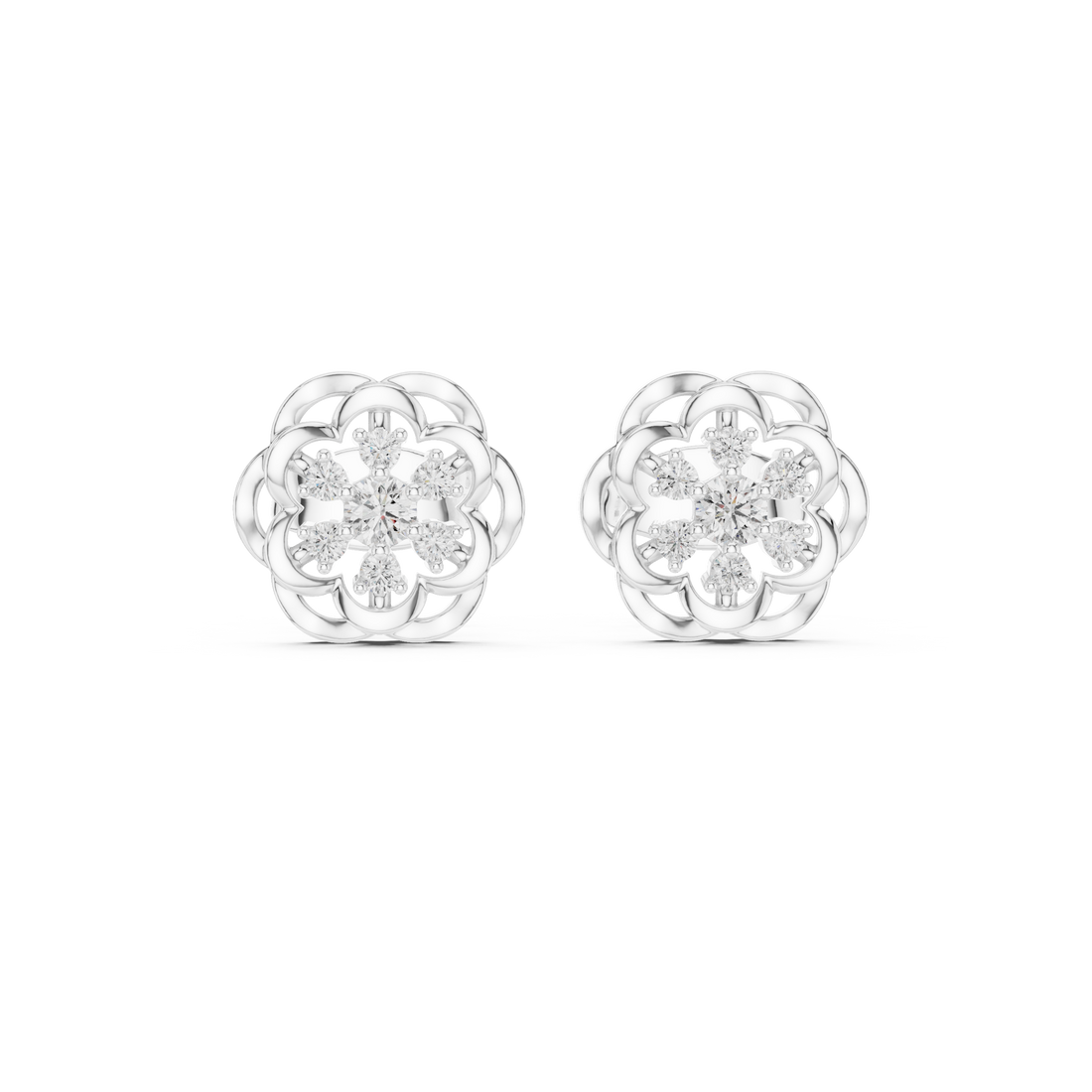 Rose Bloom Lab-Grown Diamond Stud Earrings