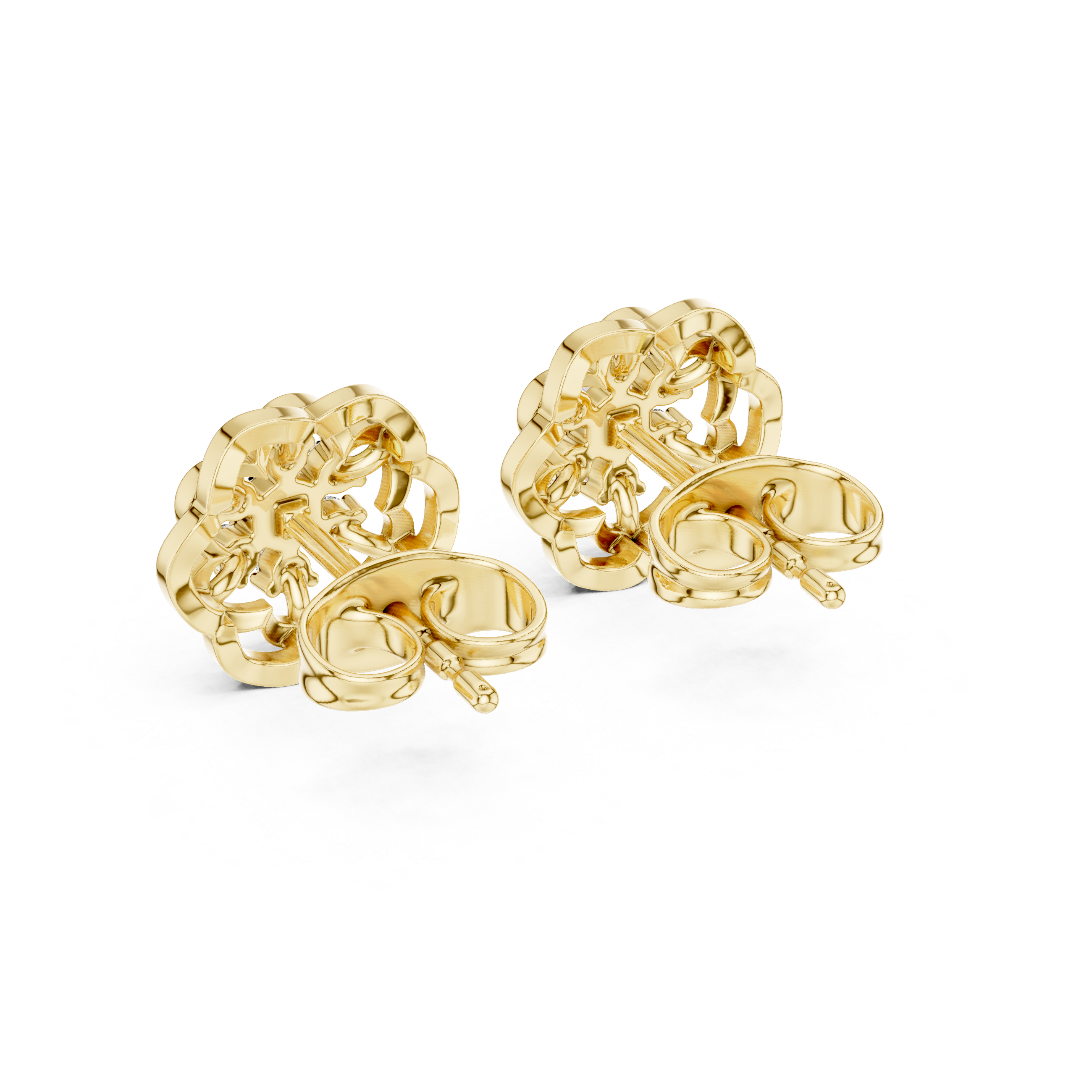 Rose Bloom Lab-Grown Diamond Stud Earrings