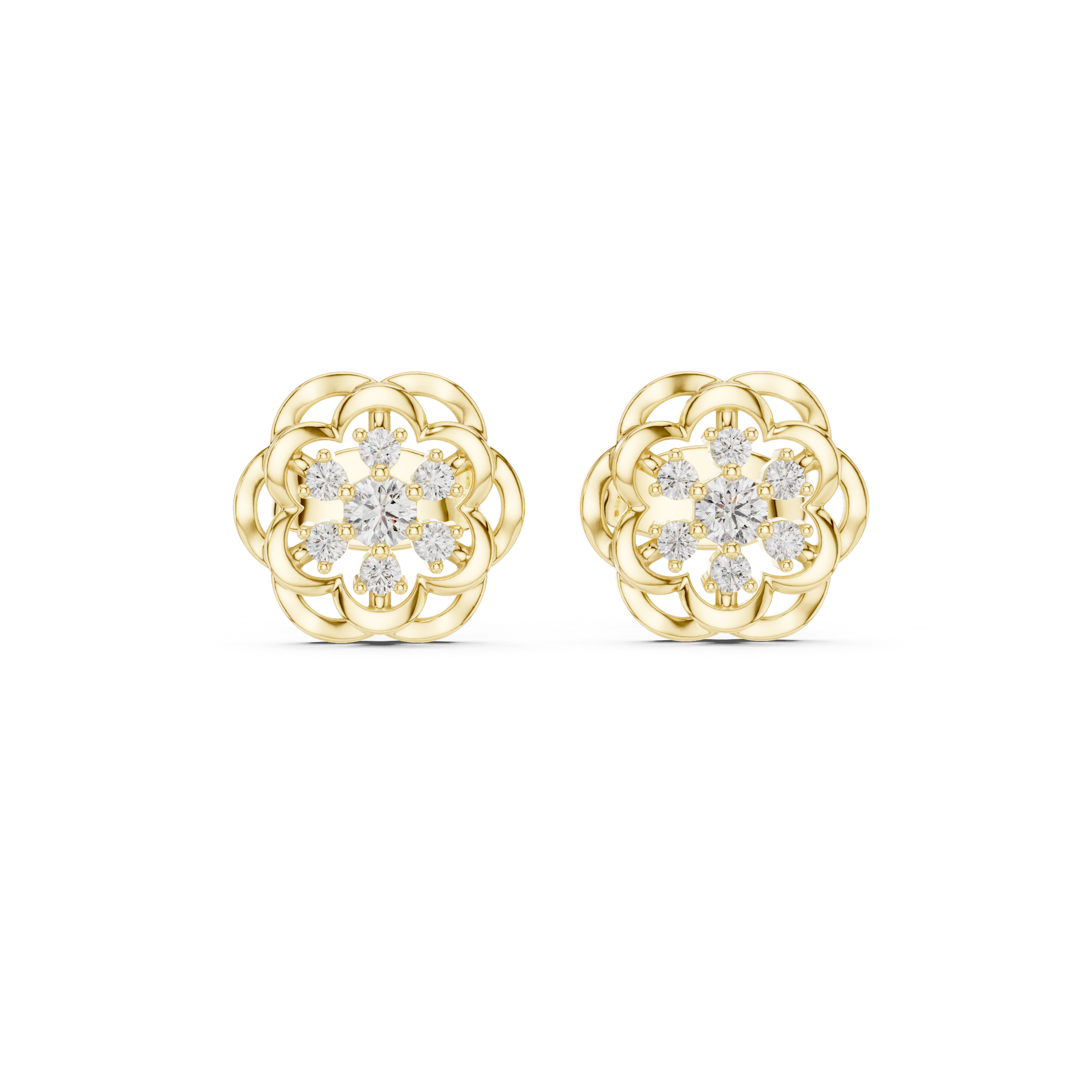 Rose Bloom Lab-Grown Diamond Stud Earrings