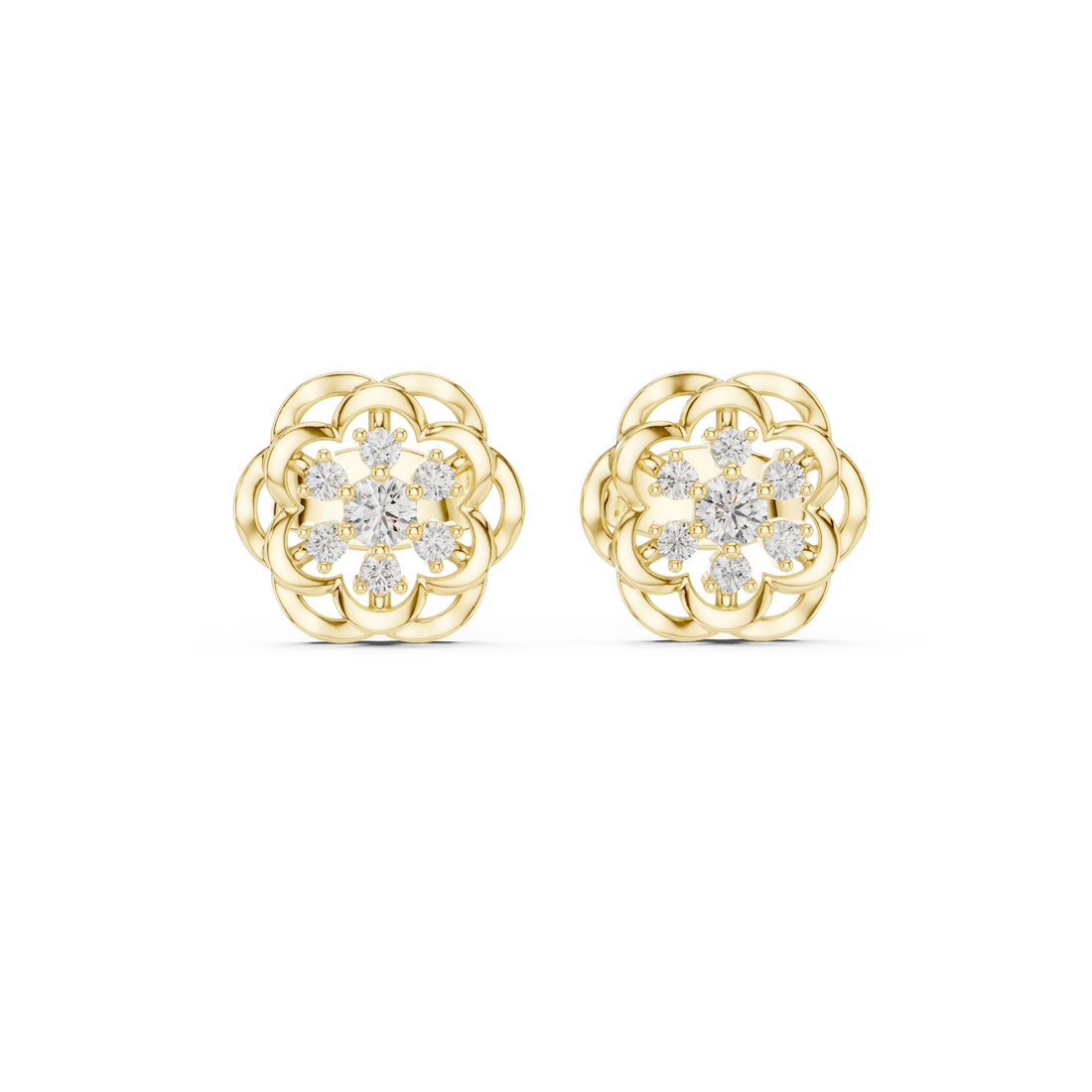 Rose Bloom Lab-Grown Diamond Stud Earrings