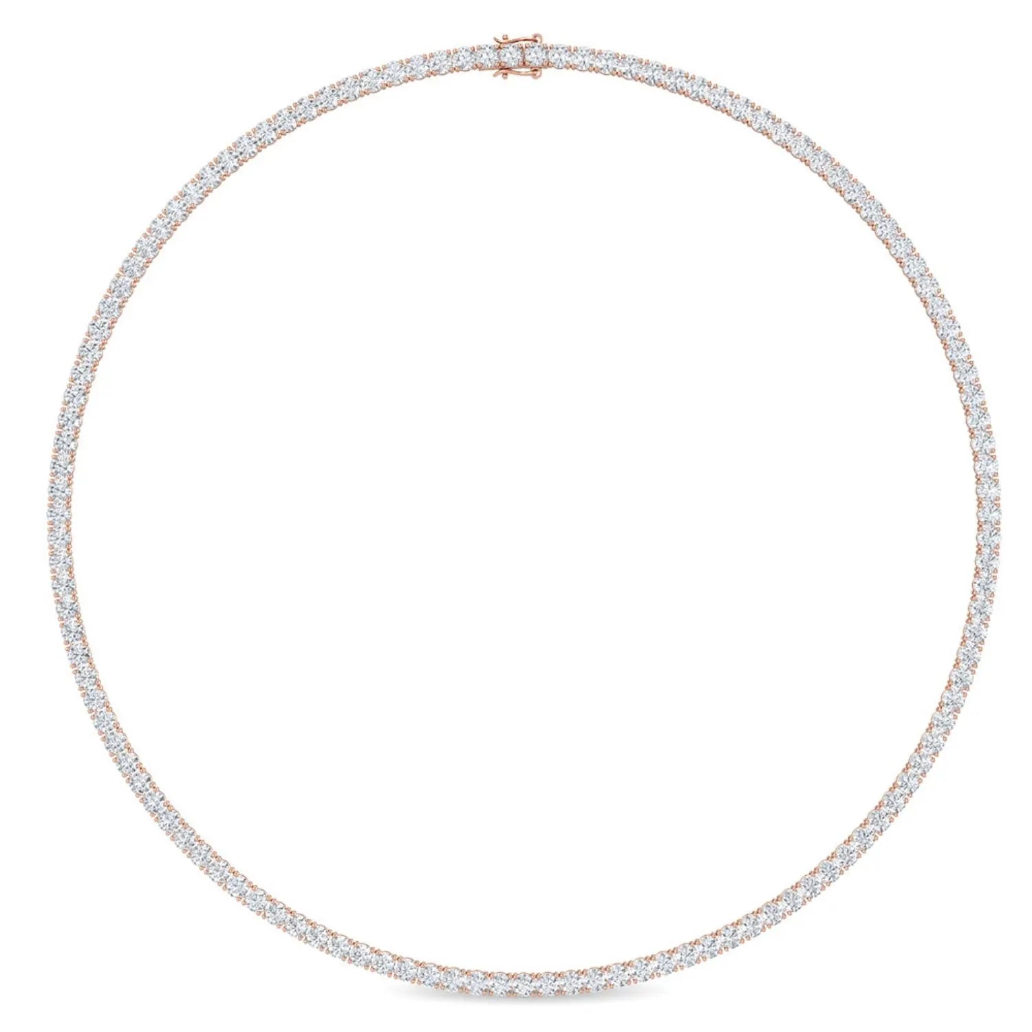 Round Cut Lab Grown Diamond Tennis Necklace