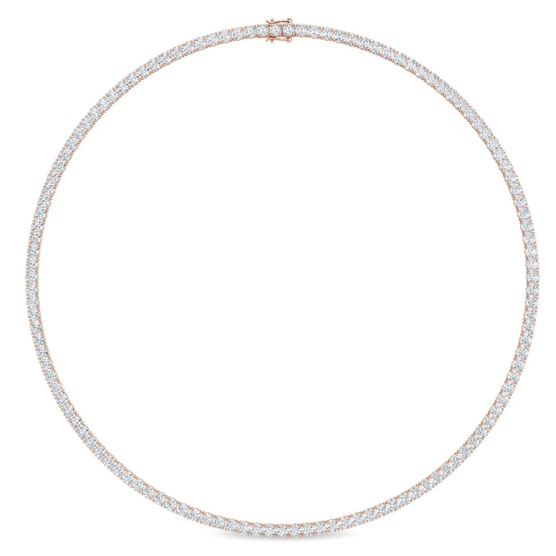Round Cut Lab Grown Diamond Tennis Necklace