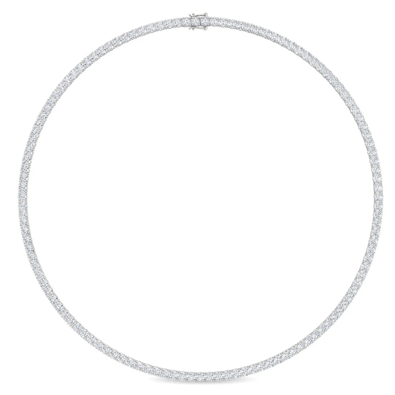 Round Cut Lab Grown Diamond Tennis Necklace