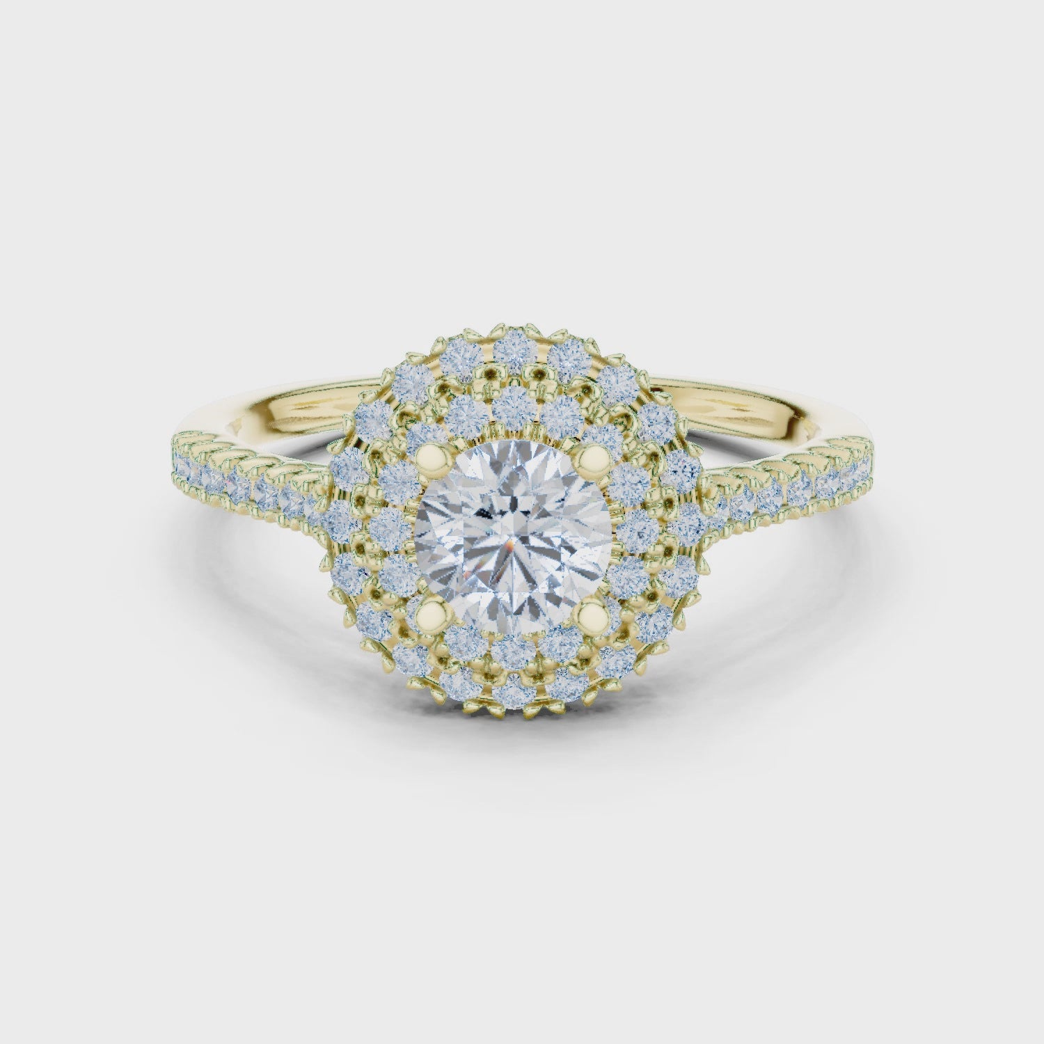 Triple Halo Round Lab-Grown Diamond Engagement Ring