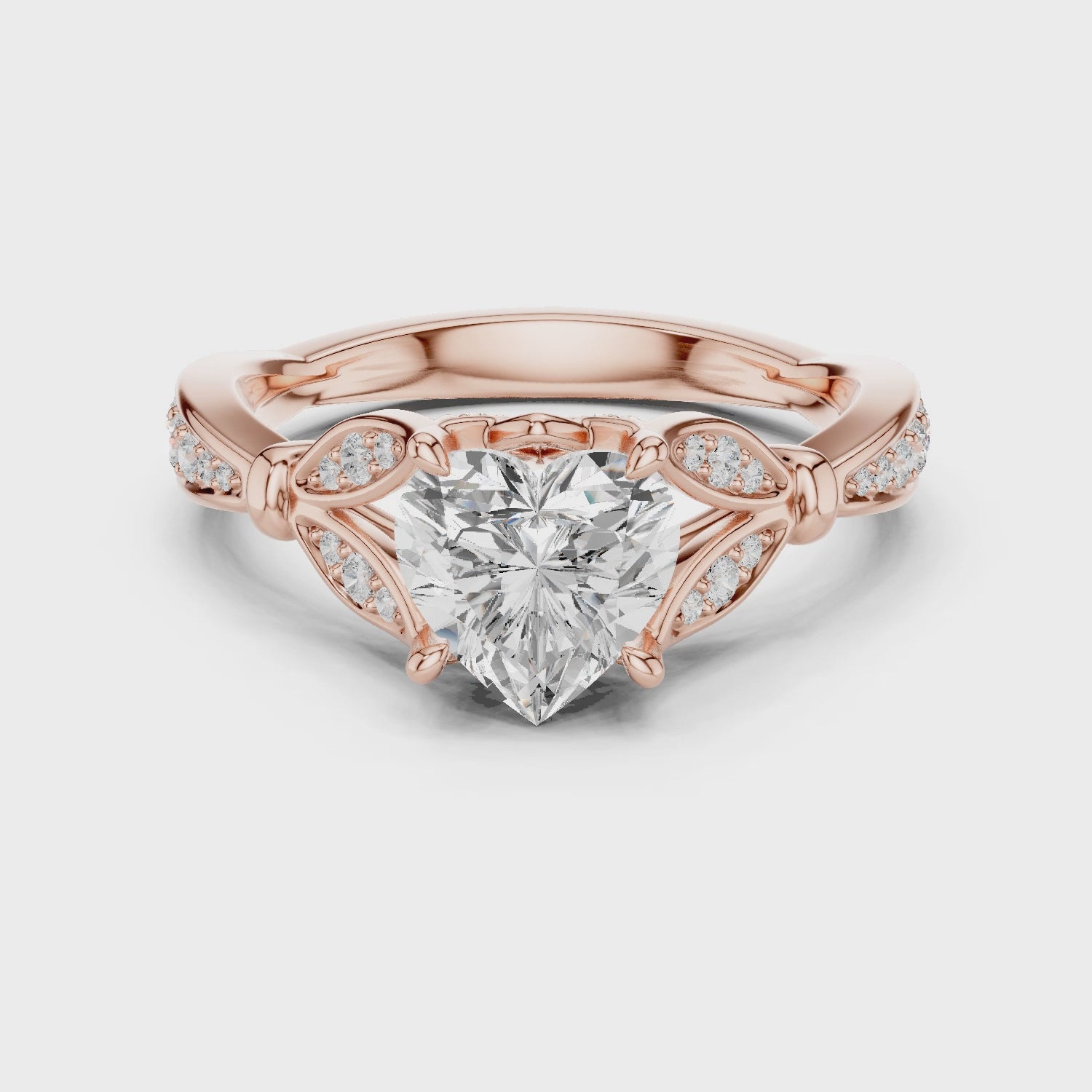 Poppy Blossom Heart Diamond Ring