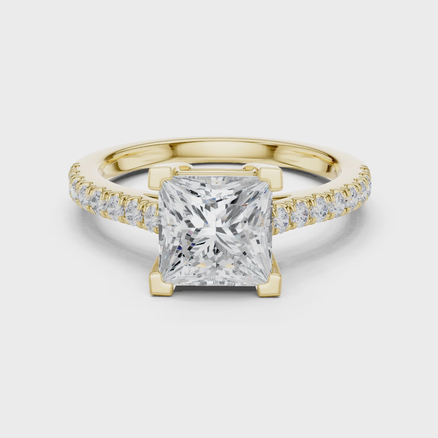 Elara Princess-Cut Pavé Diamond Ring