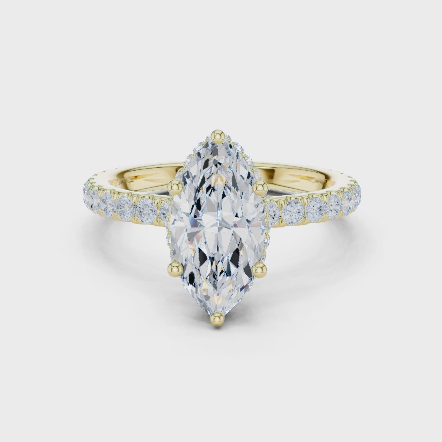 Dana Luxe Halo Marquise Diamond Pavé Ring