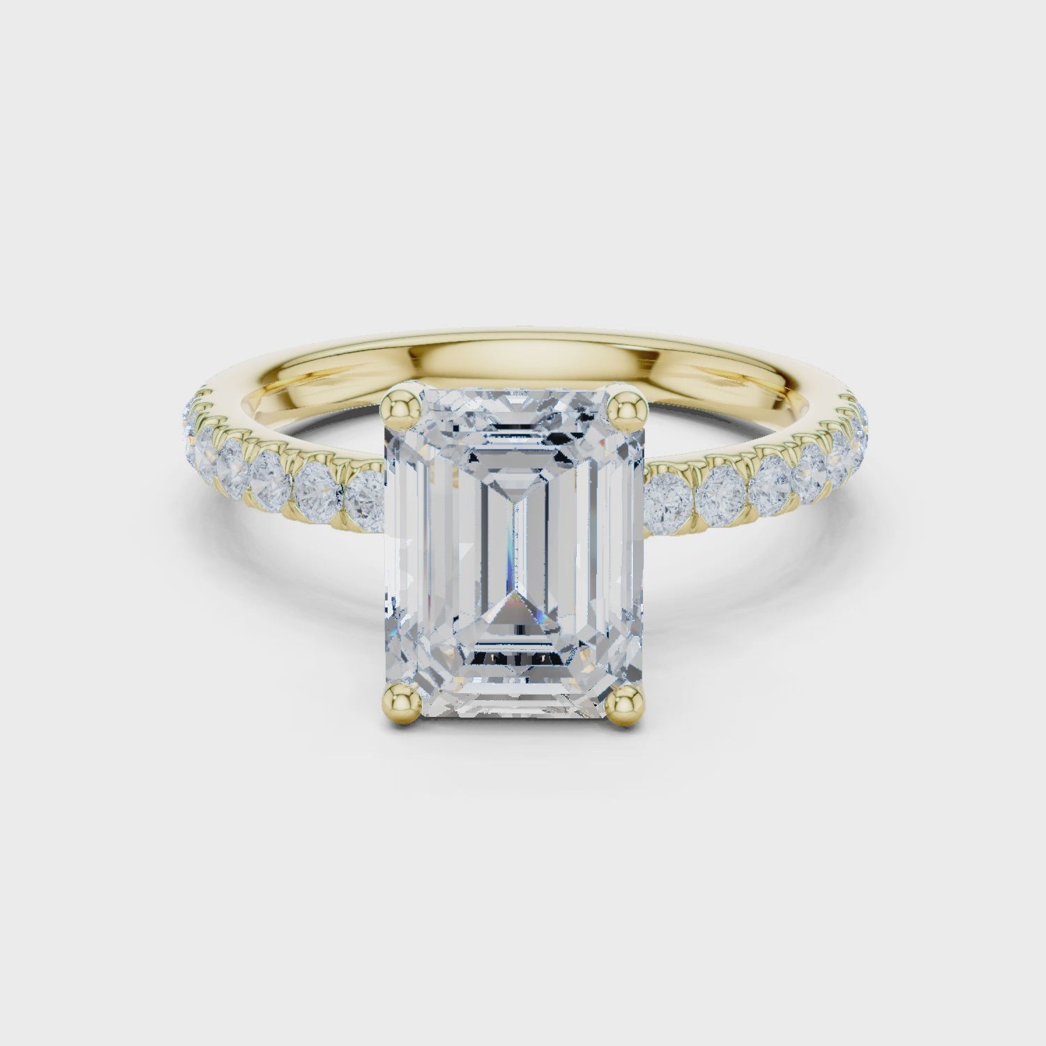 Cleo Celeste Pavé Emerald Diamond Ring