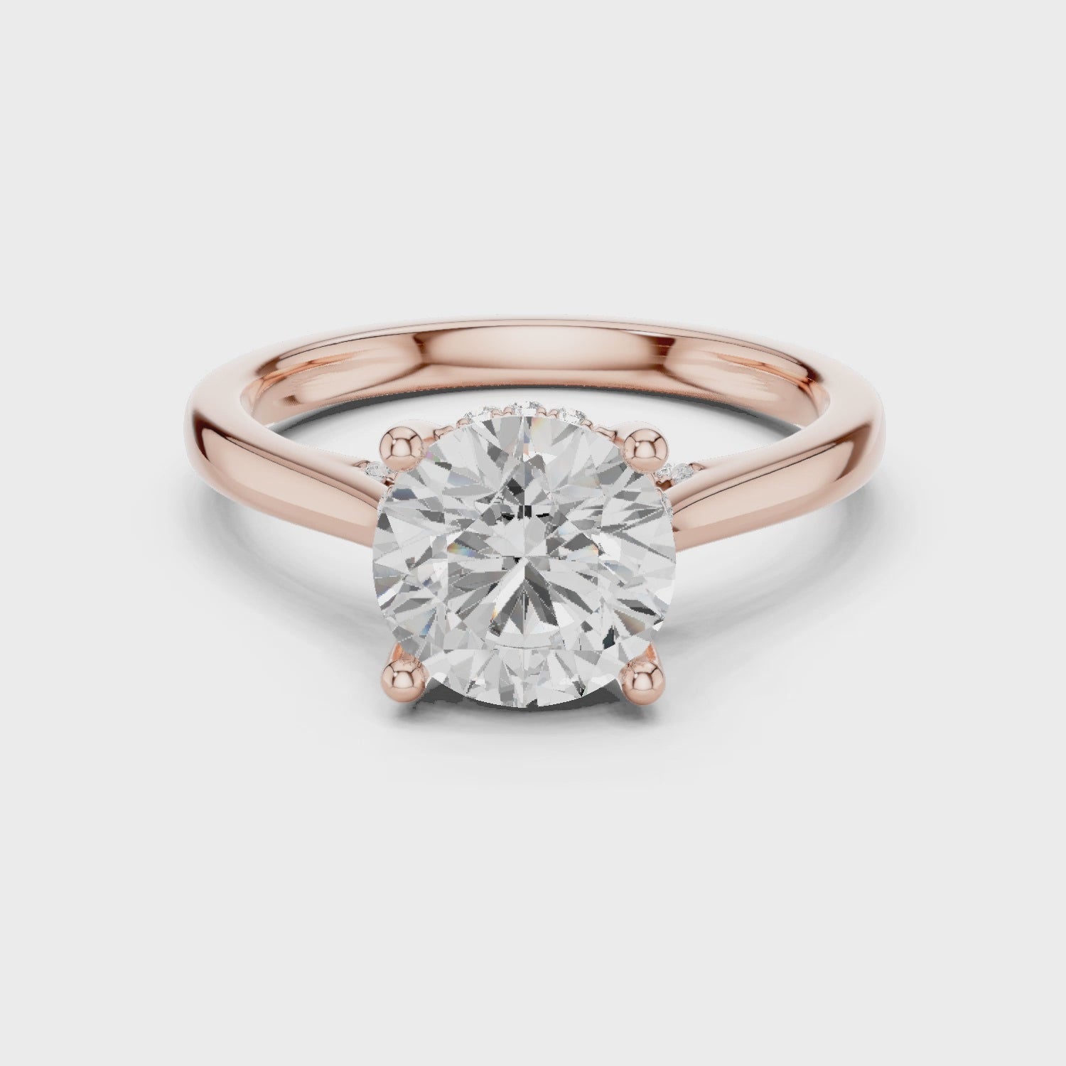 Zoe Aurora Split Shank Round Diamond Ring