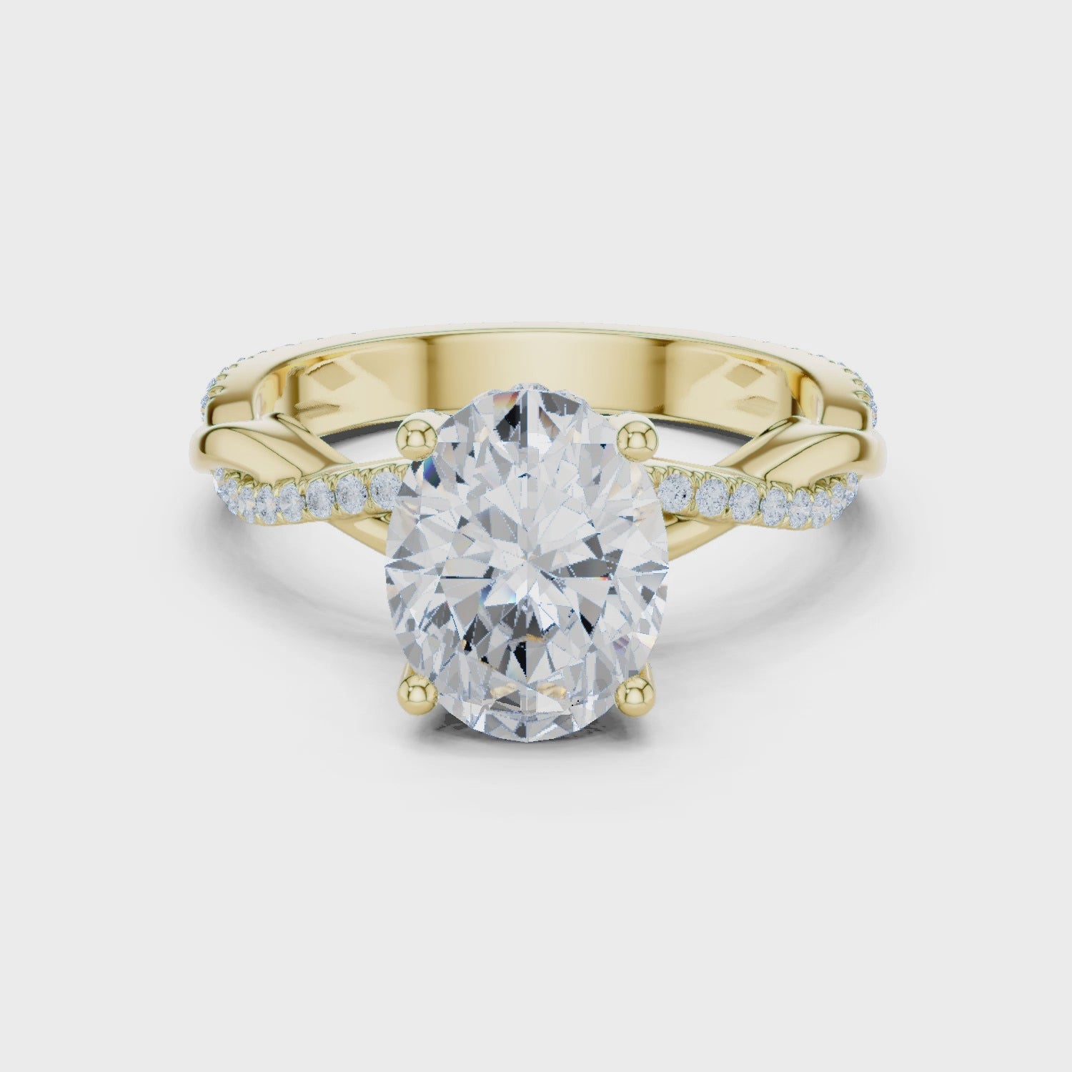 Nora Twilight Crisscross Oval Diamond Pavé Ring