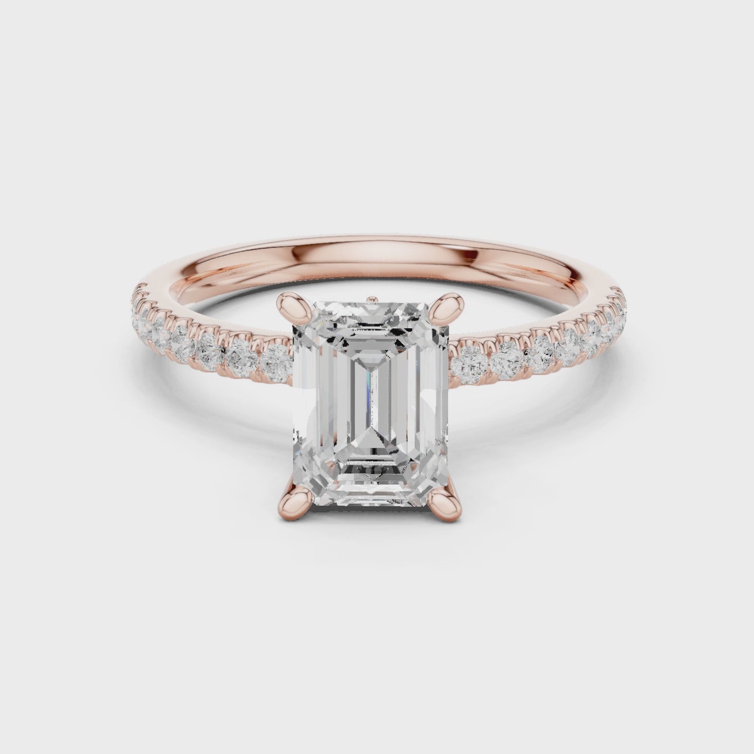Remi Classic Pavé Emerald Diamond Ring