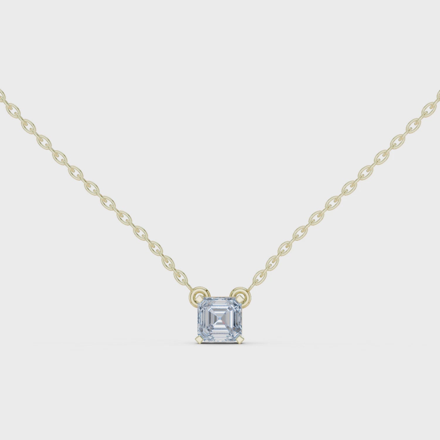 Asscher-Cut Solitaire Pendant Necklace