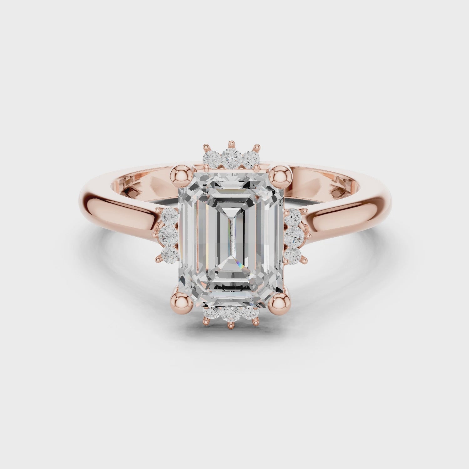 Carlton Emerald Diamond Halo Ring
