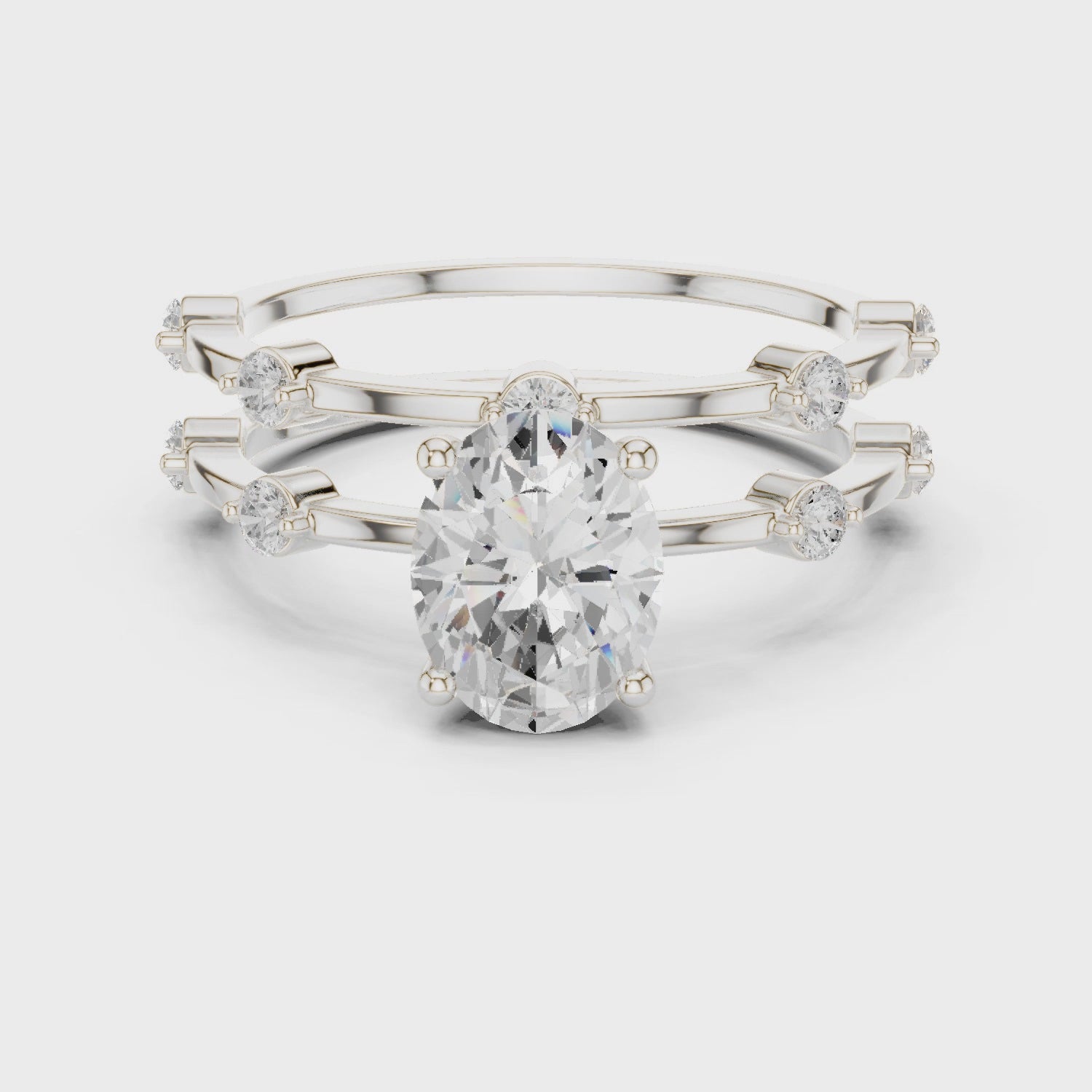 Split Shank Center Oval Diamond Ring