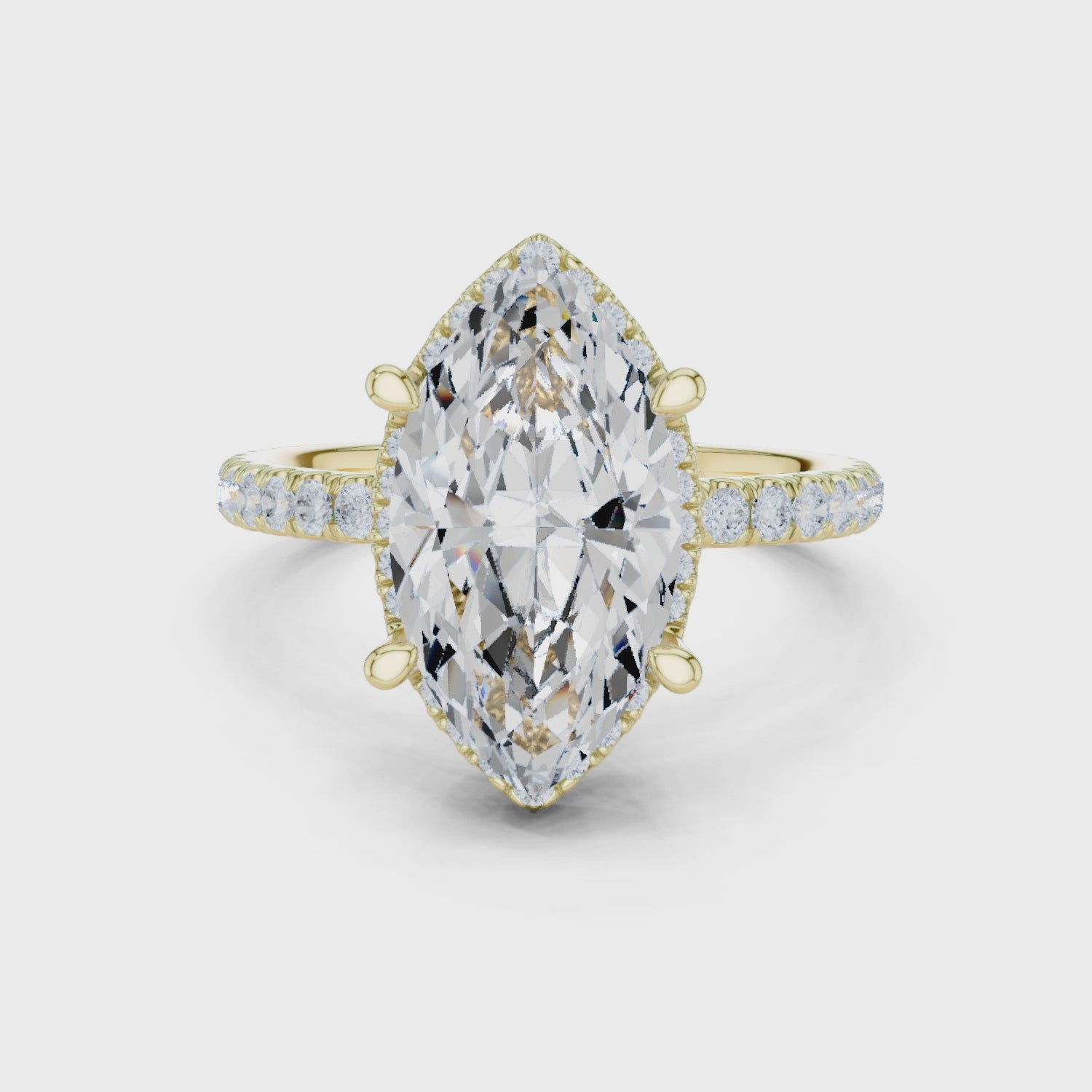 Rhys Celestial Marquise Halo Diamond Ring
