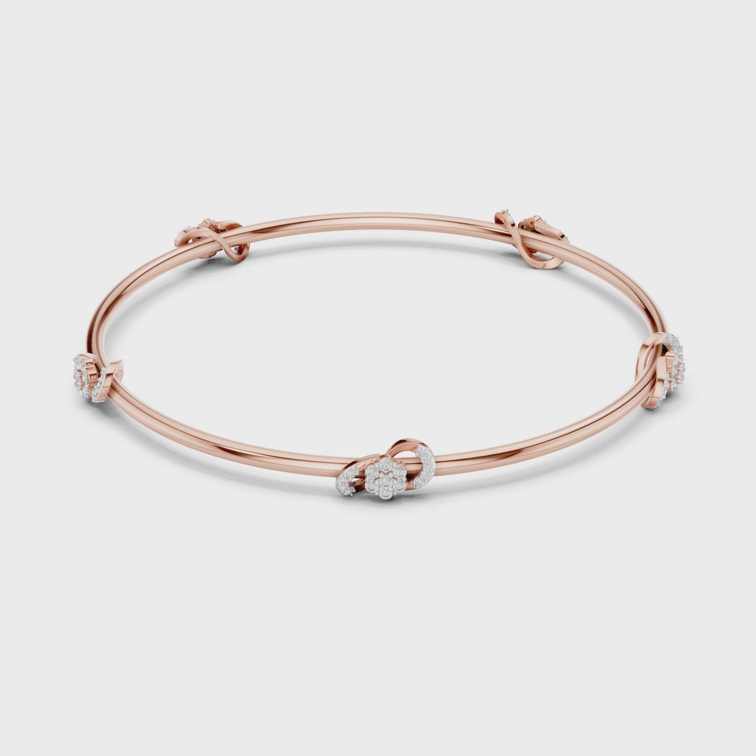 Eternal Knot Lab-Grown Diamond Bangle Bracelet