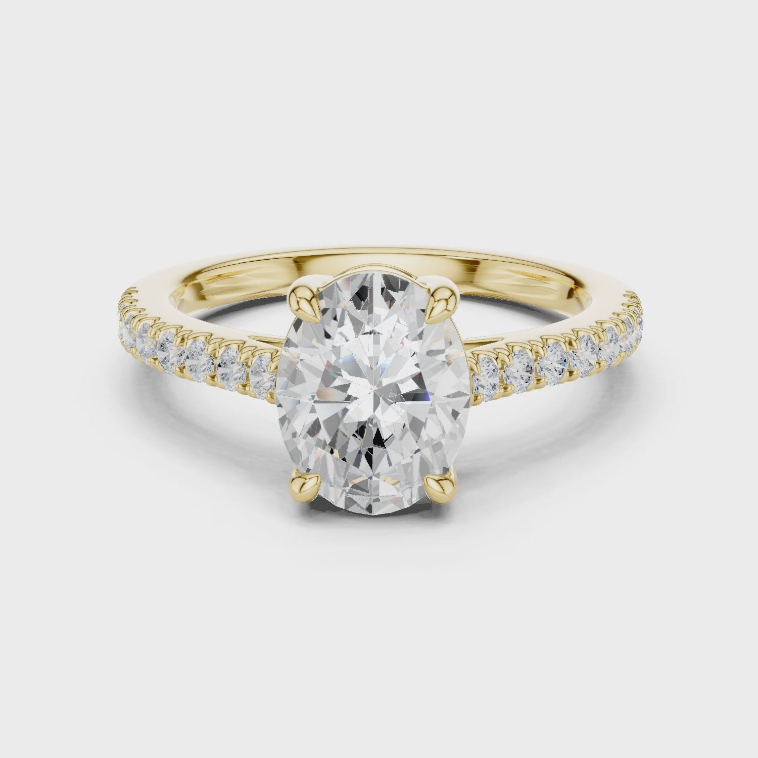 Briar Oval-Cut Pavé Diamond Ring