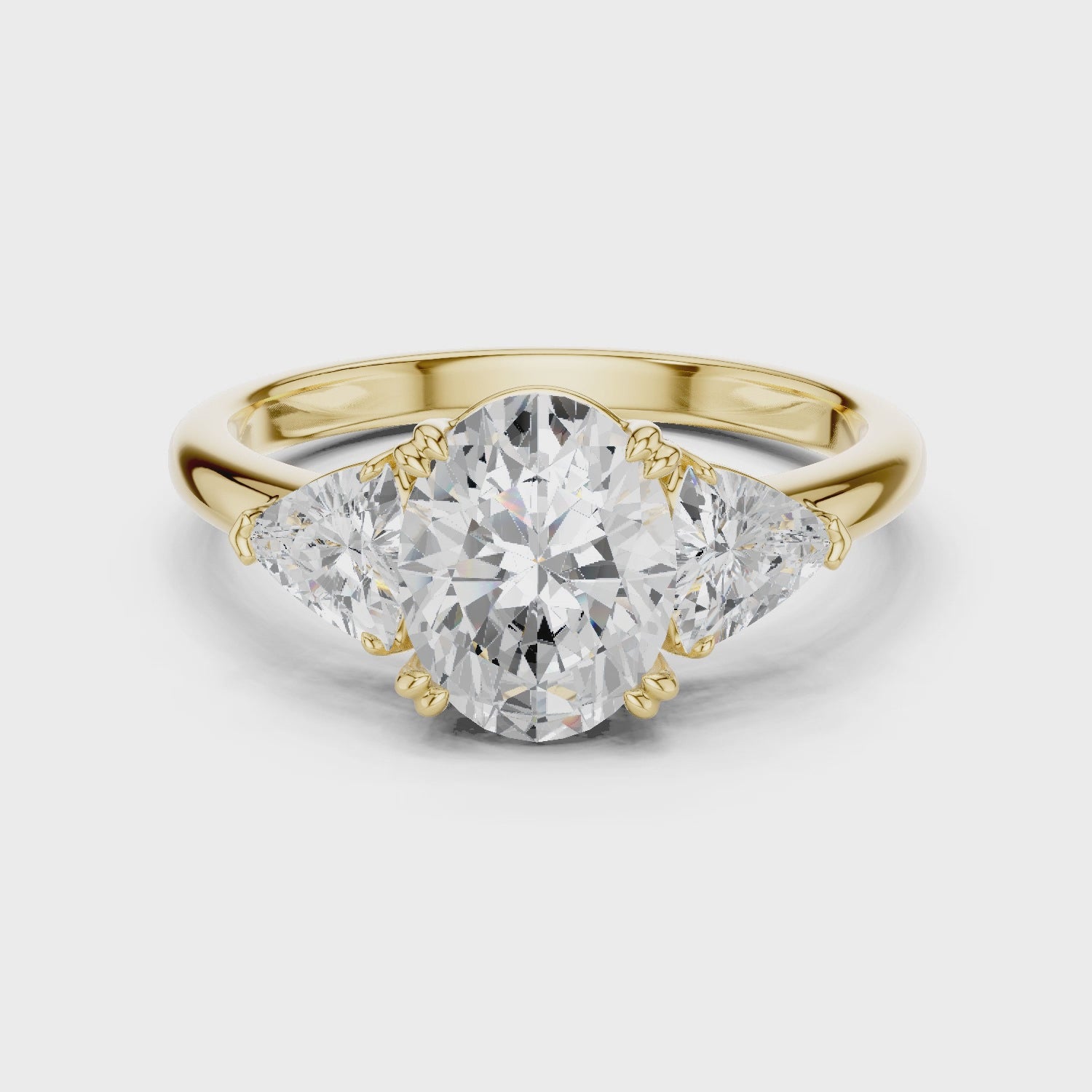 Isadora Graceful Oval Three-Stone Diamond Ring