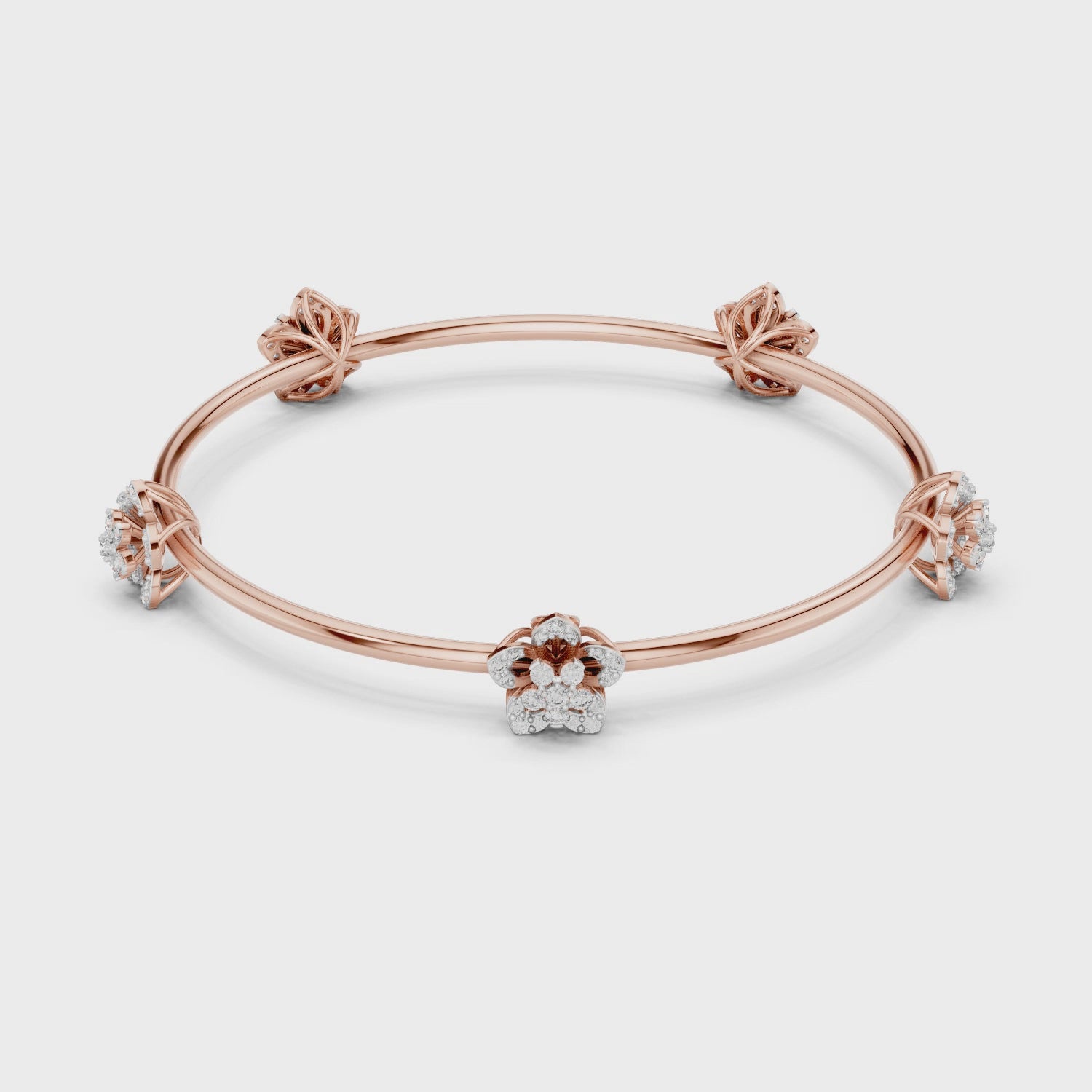 Blooming Grace Lab-Grown Diamond Bangle Bracelet