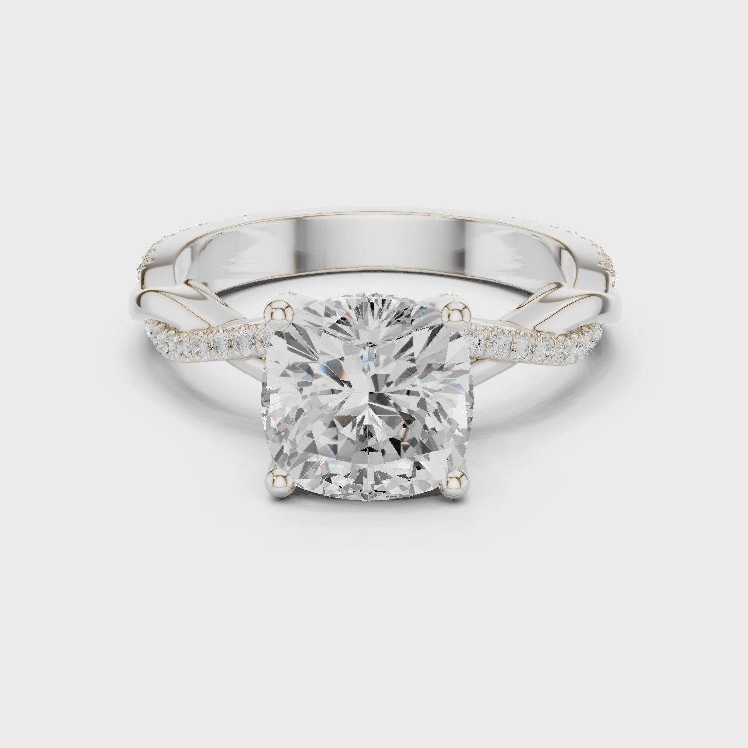 Kaya Twilight Crisscross Cushion Diamond Pavé Ring