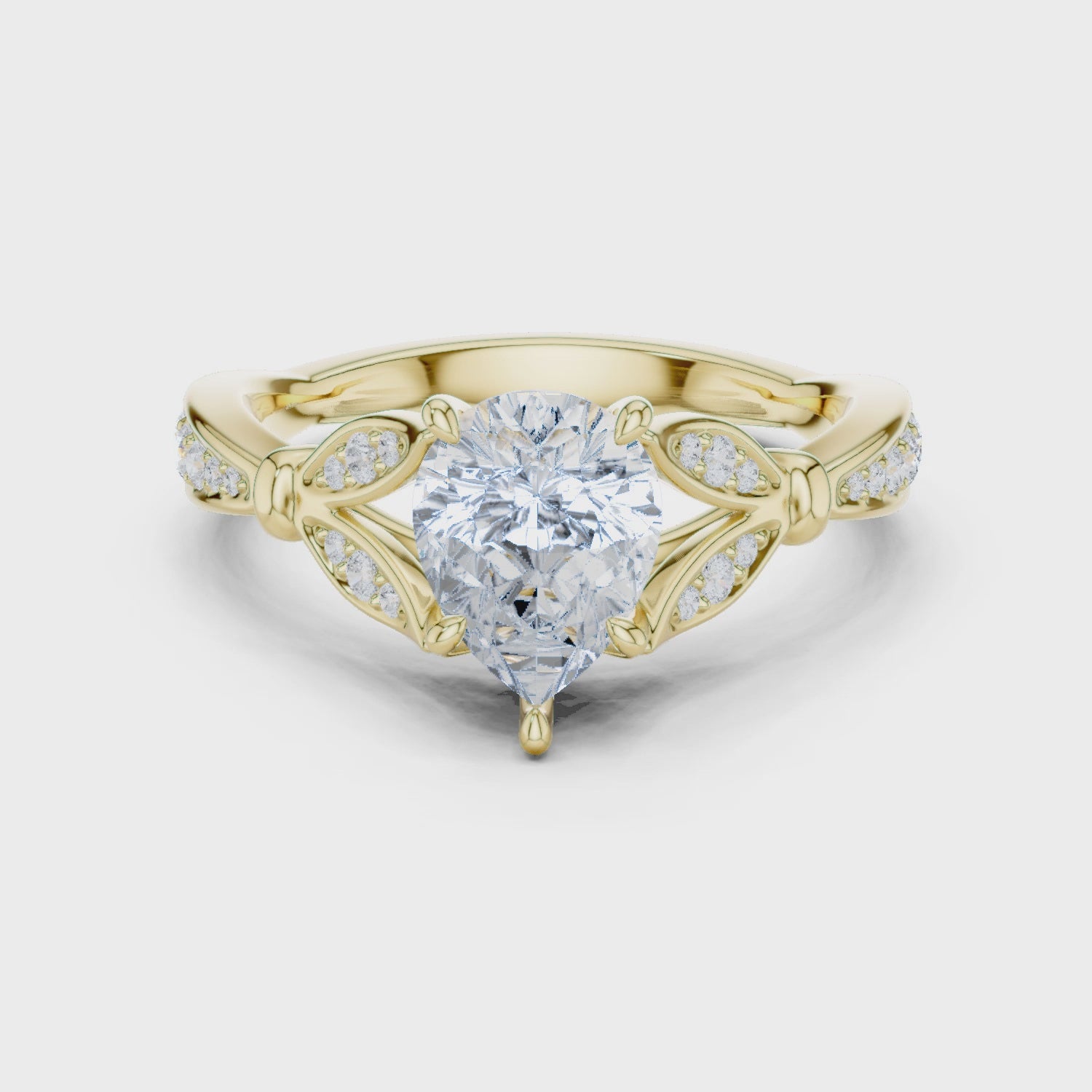 Reed Blossom Elegance Pear Diamond Ring