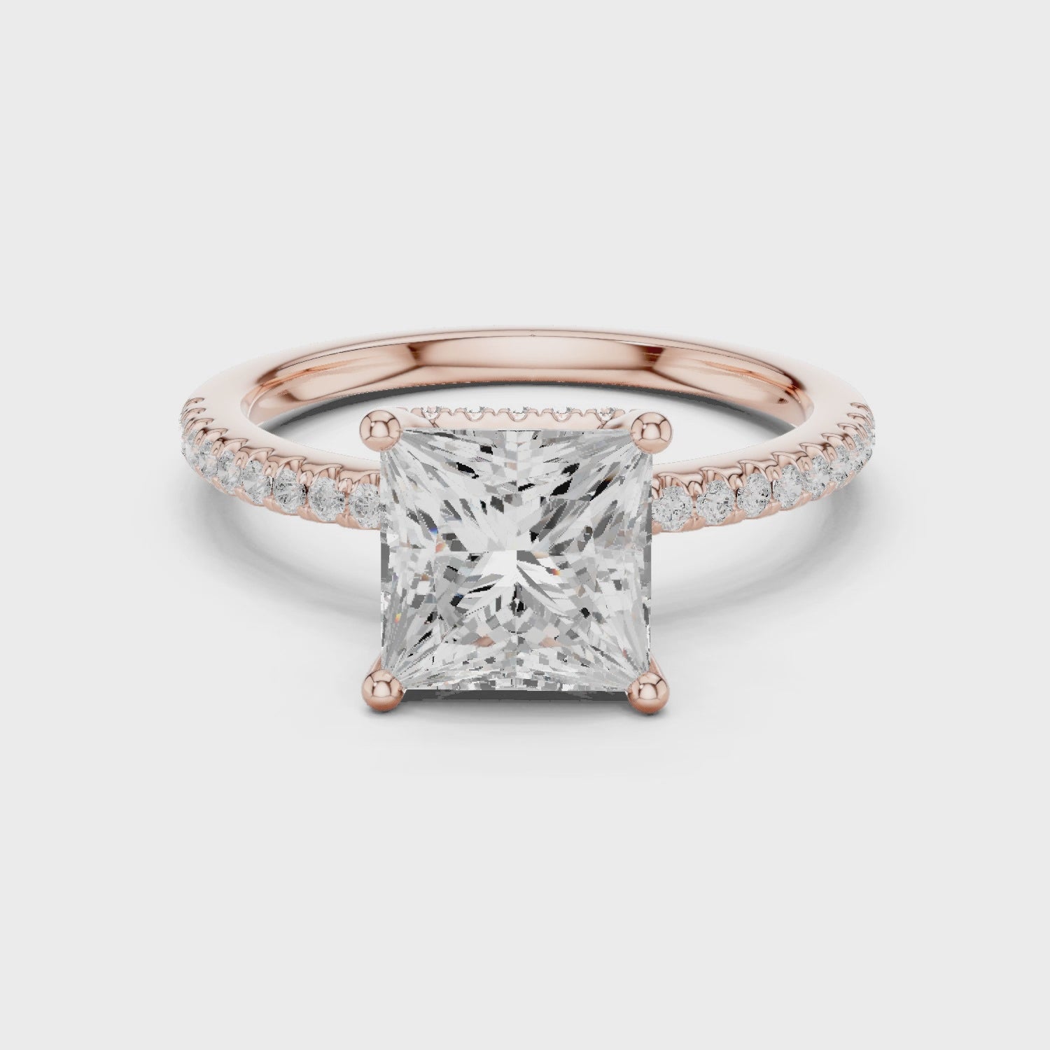 Cleo Valencia Pavé Princess Diamond Ring