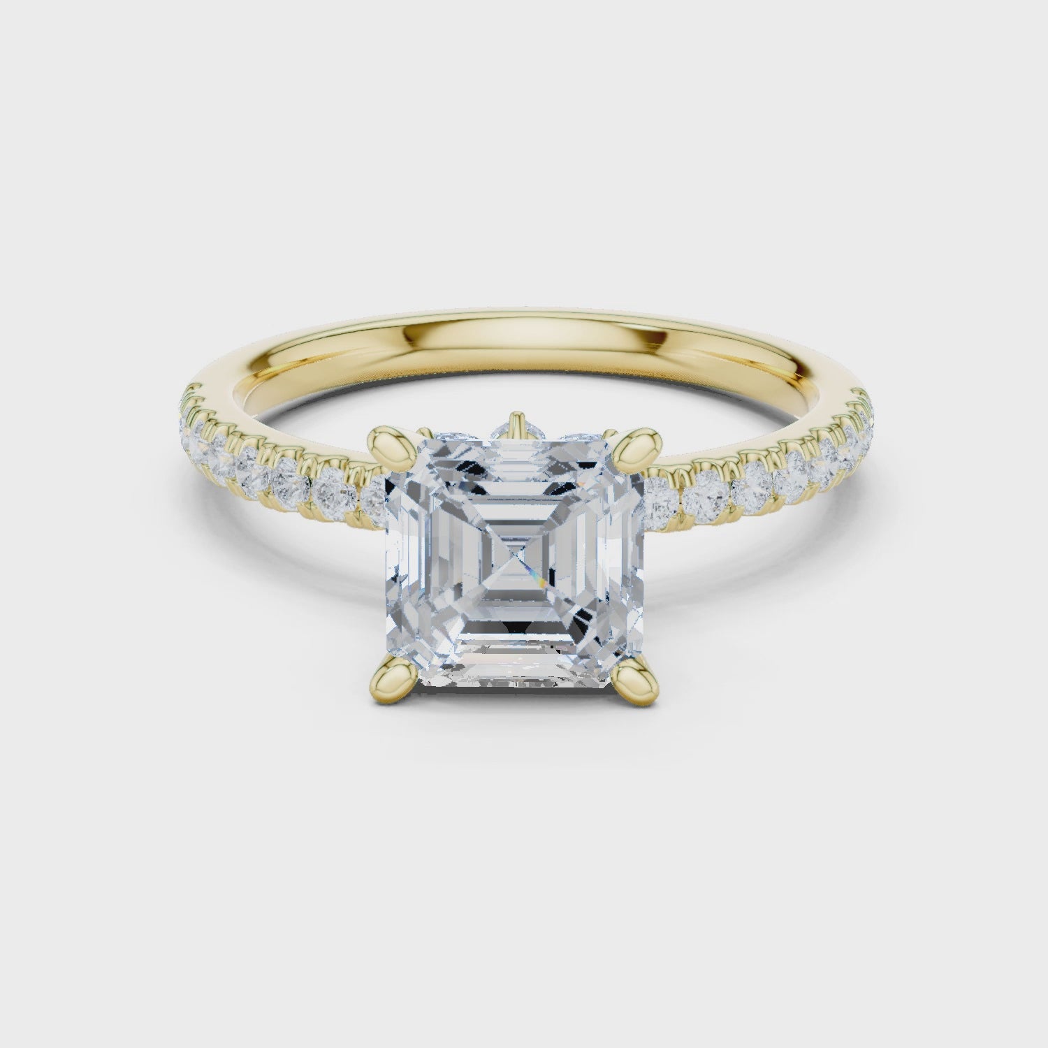 Tate Classic Pavé Asscher Diamond Ring