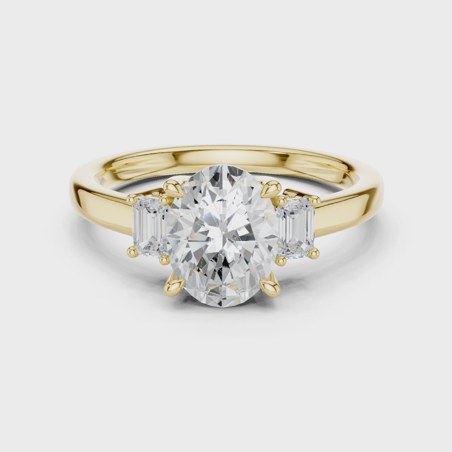 Kiama Oval-Cut Three-Stone Diamond Ring