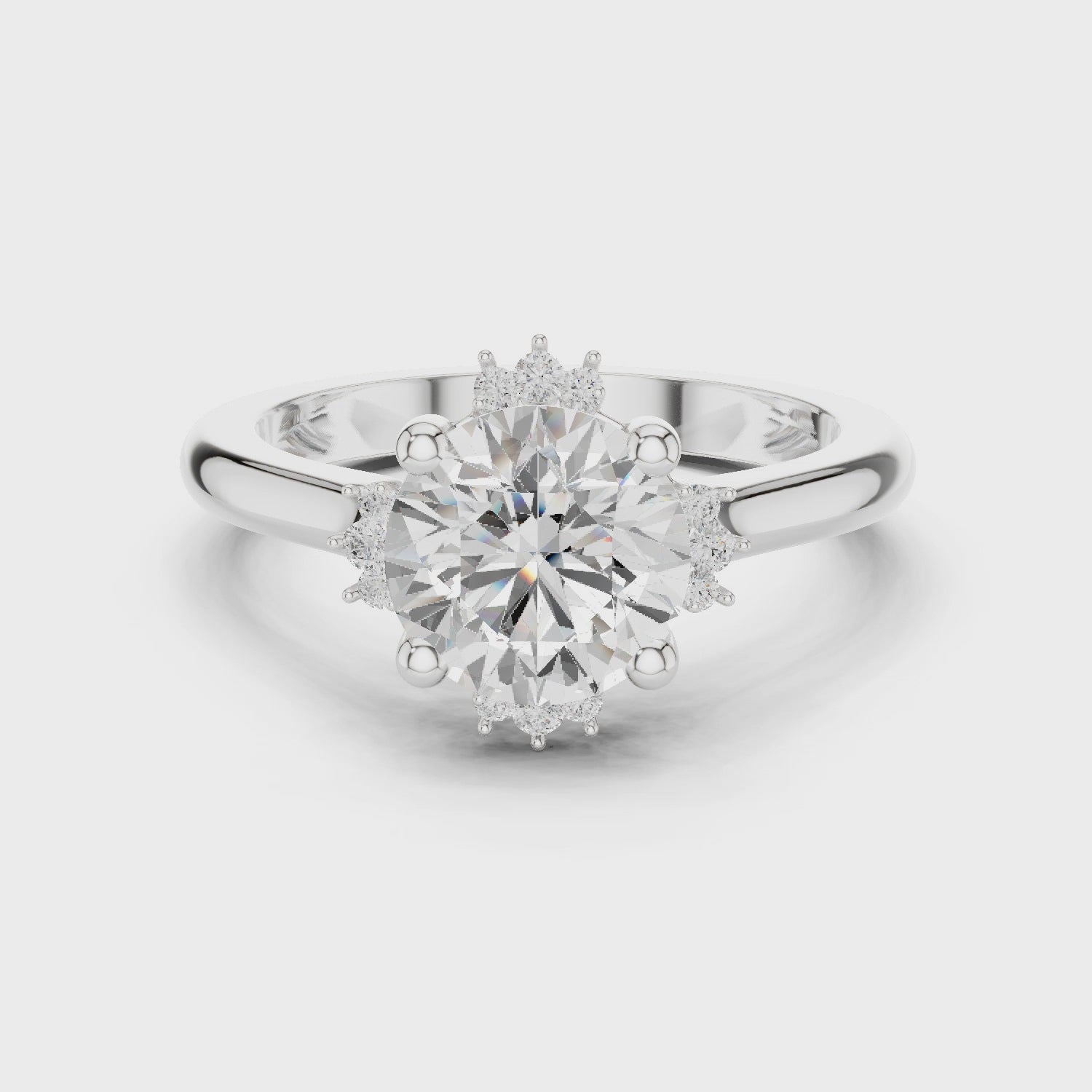 Orbit Round Diamond Halo Ring