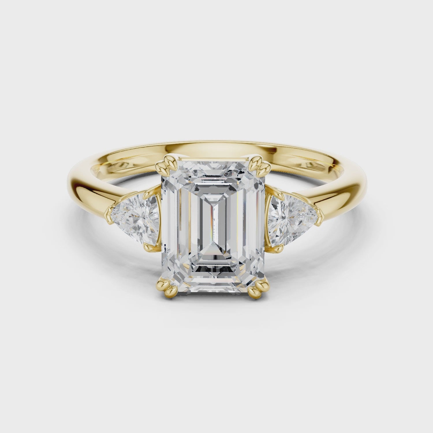Beaumont Elegance Emerald Three-Stone Diamond Ring