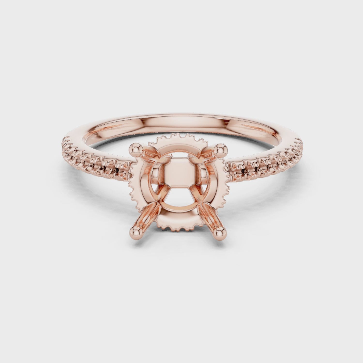 Gaia Lunara Pavé Round Diamond Ring