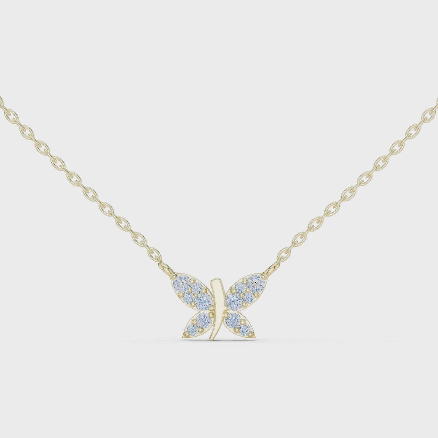 Diamond Butterfly Pendant Necklace