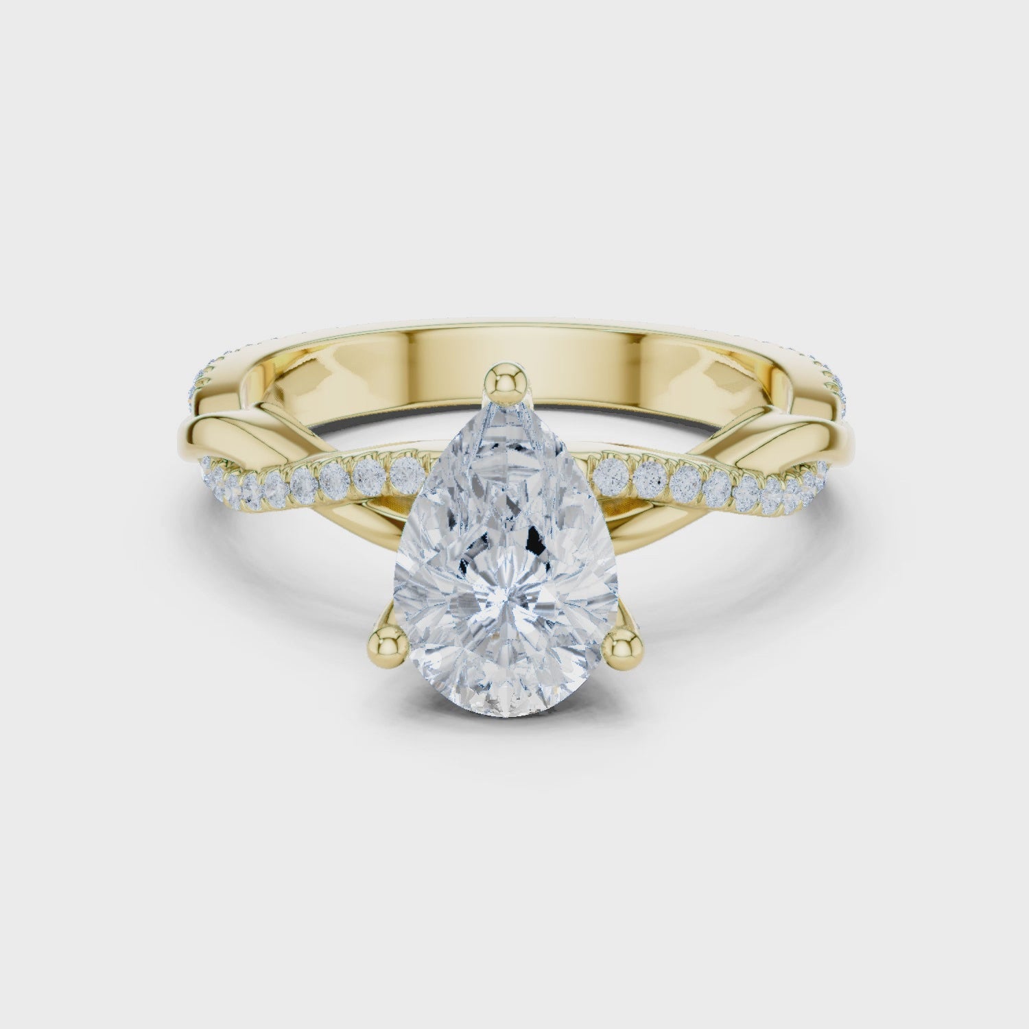 Opal Twilight Crisscross Pear Diamond Pavé Ring