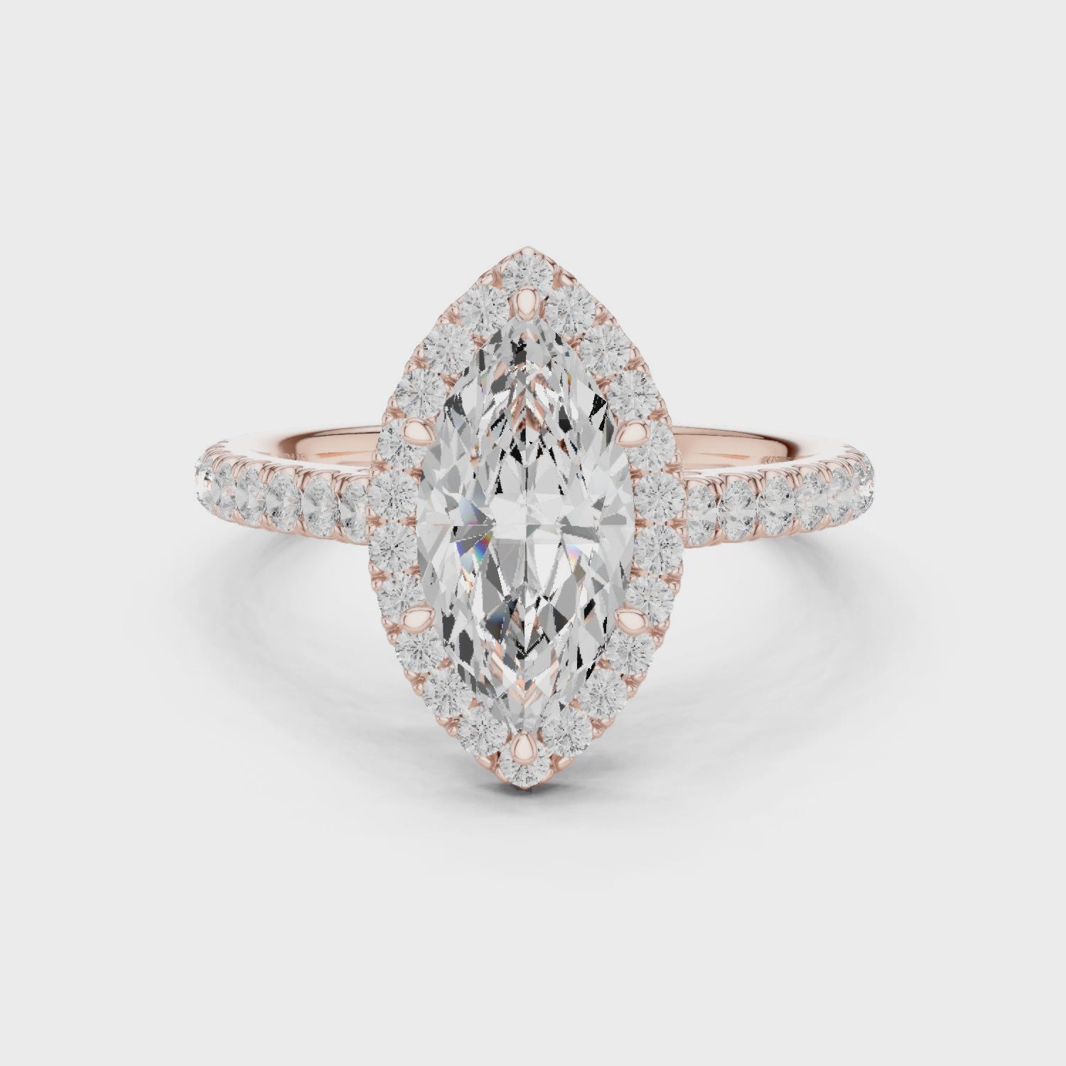 Luke Regal Halo Marquise Diamond Ring
