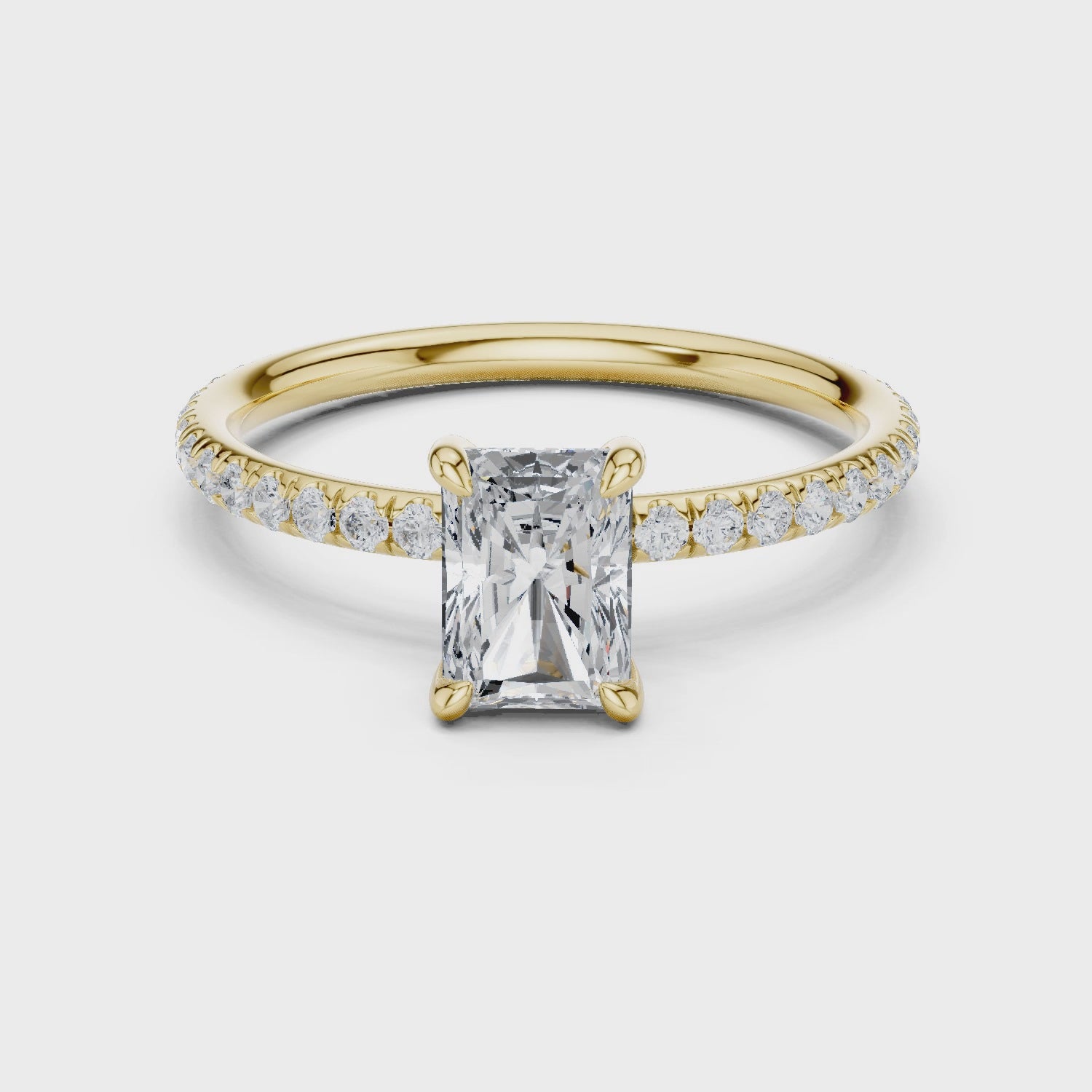 Hazel Celeste Pavé Radiant Diamond Ring