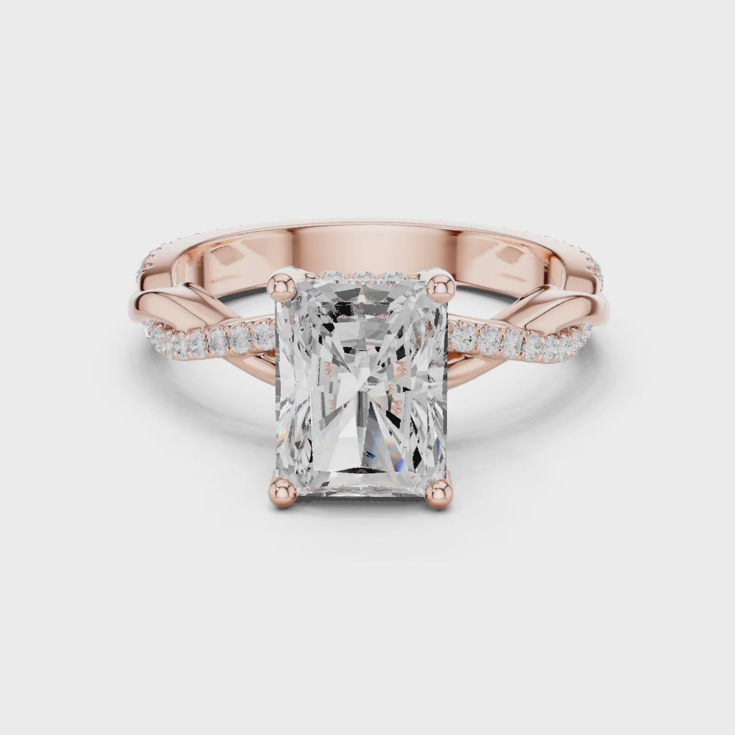 Pia Twilight Crisscross Radiant Diamond Pavé Ring