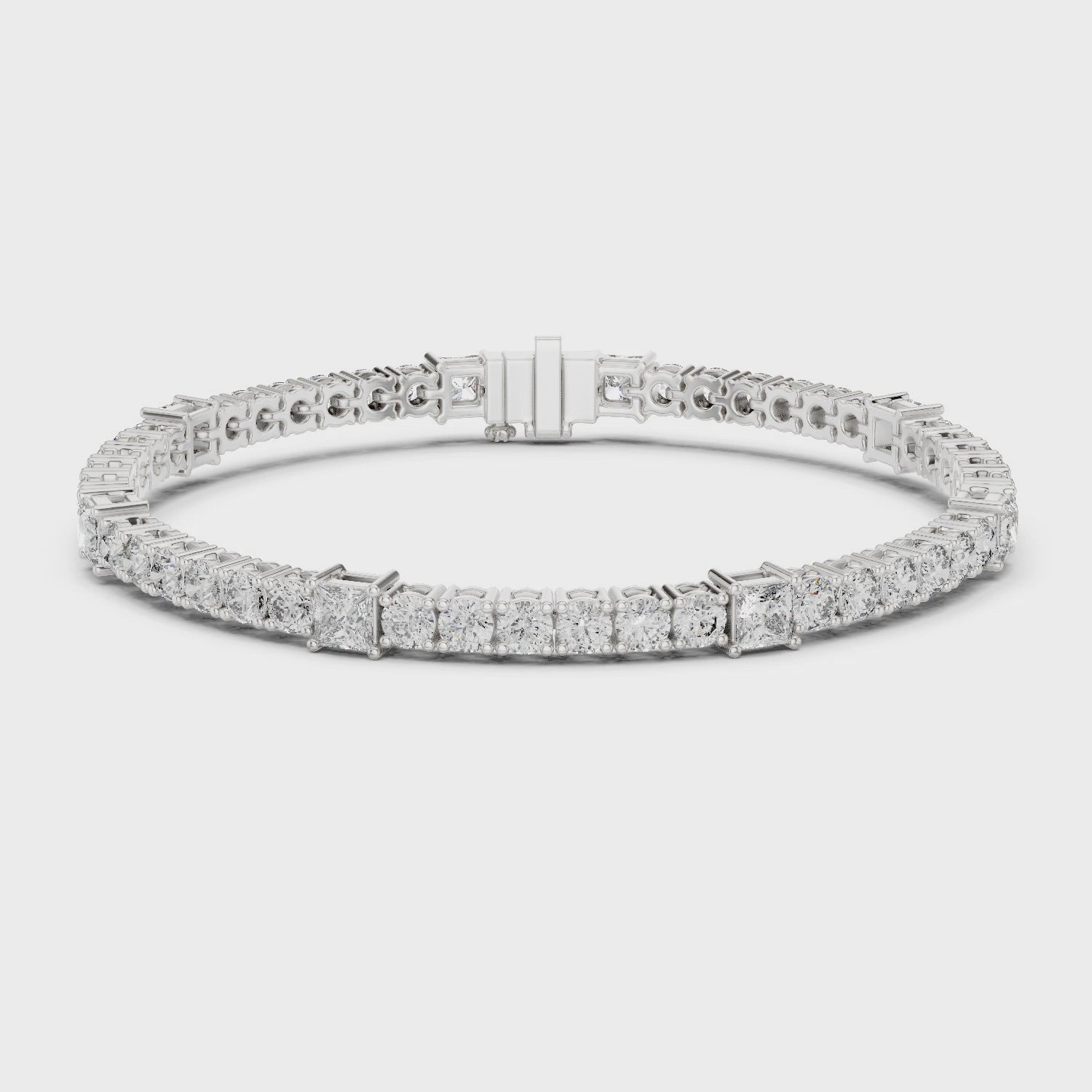 Square & Round Diamond Tennis Bracelet