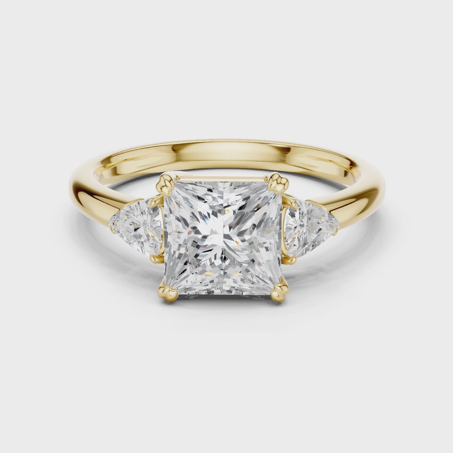 Marcella Regal Princess Three-Stone Diamond Ring