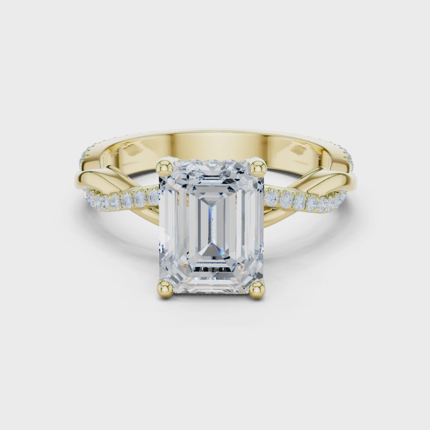 Lana Twilight Crisscross Emerald Diamond Pavé Ring