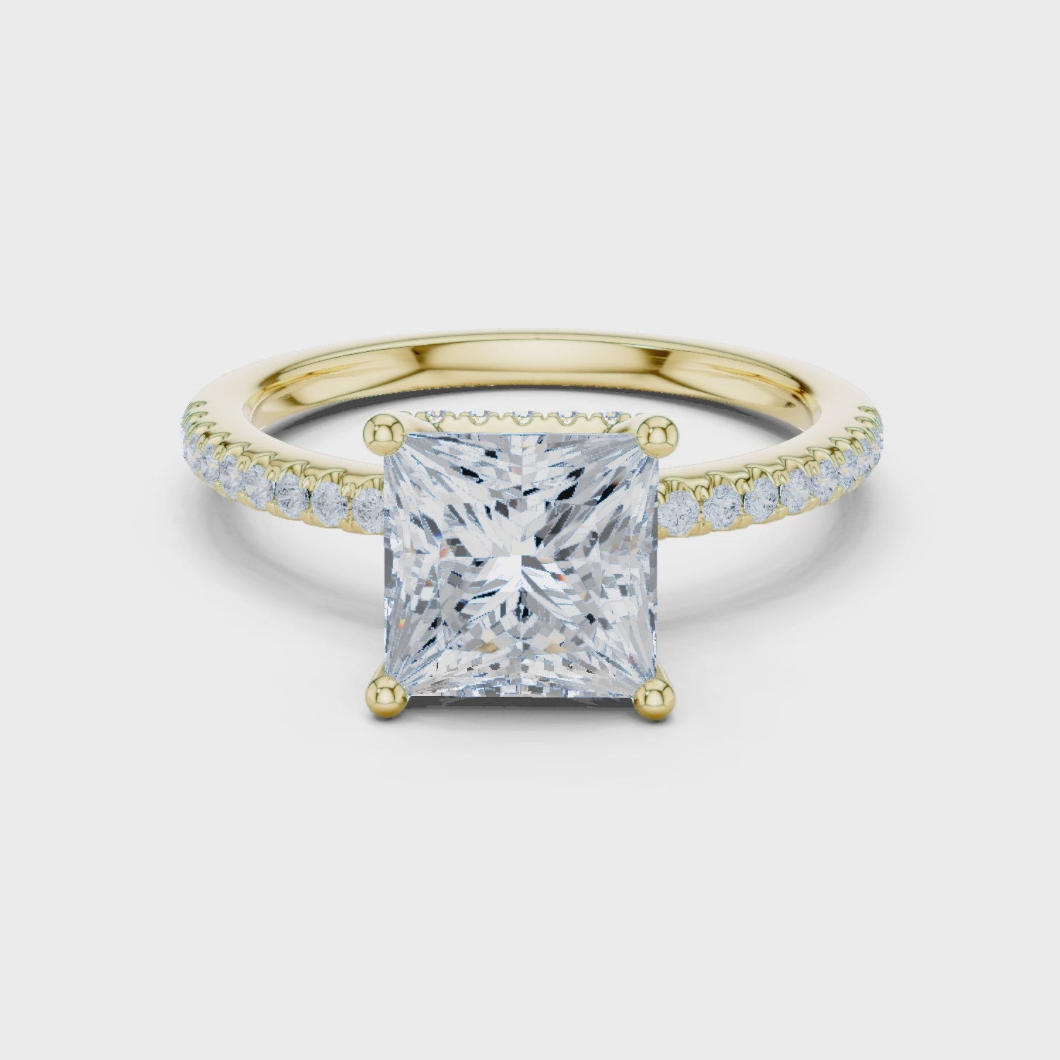 Cleo Valencia Pavé Princess Diamond Ring