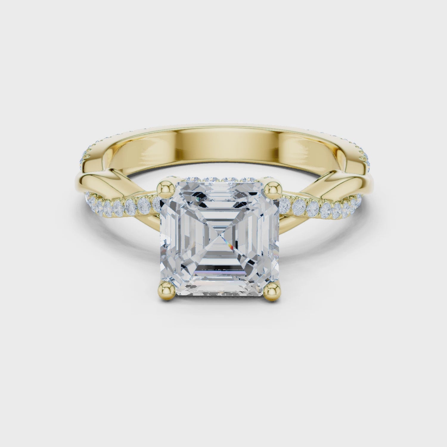 Jada Twilight Crisscross Asscher Diamond Pavé Ring