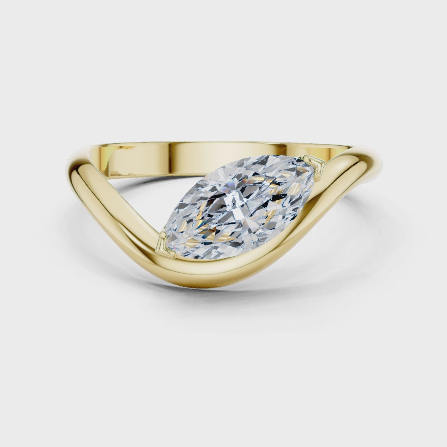Solitaire East West Marquise Ring