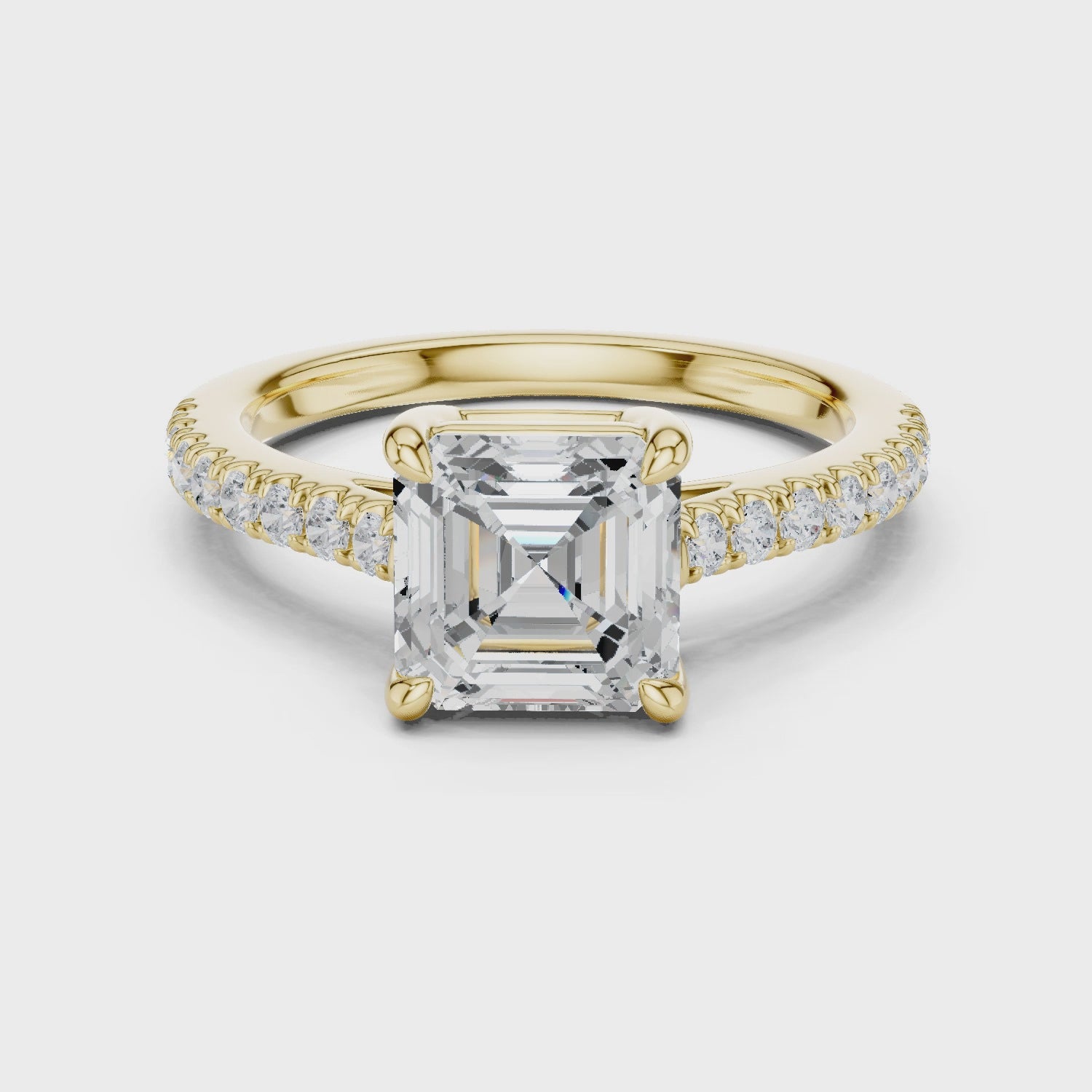 Avalon Asscher-Cut Pavé Diamond Ring