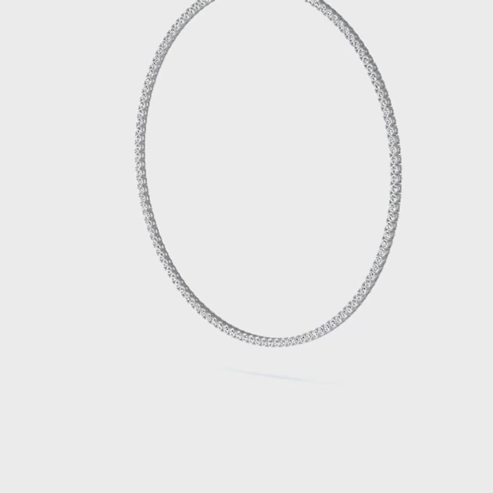Round Cut Lab Grown Diamond Tennis Necklace