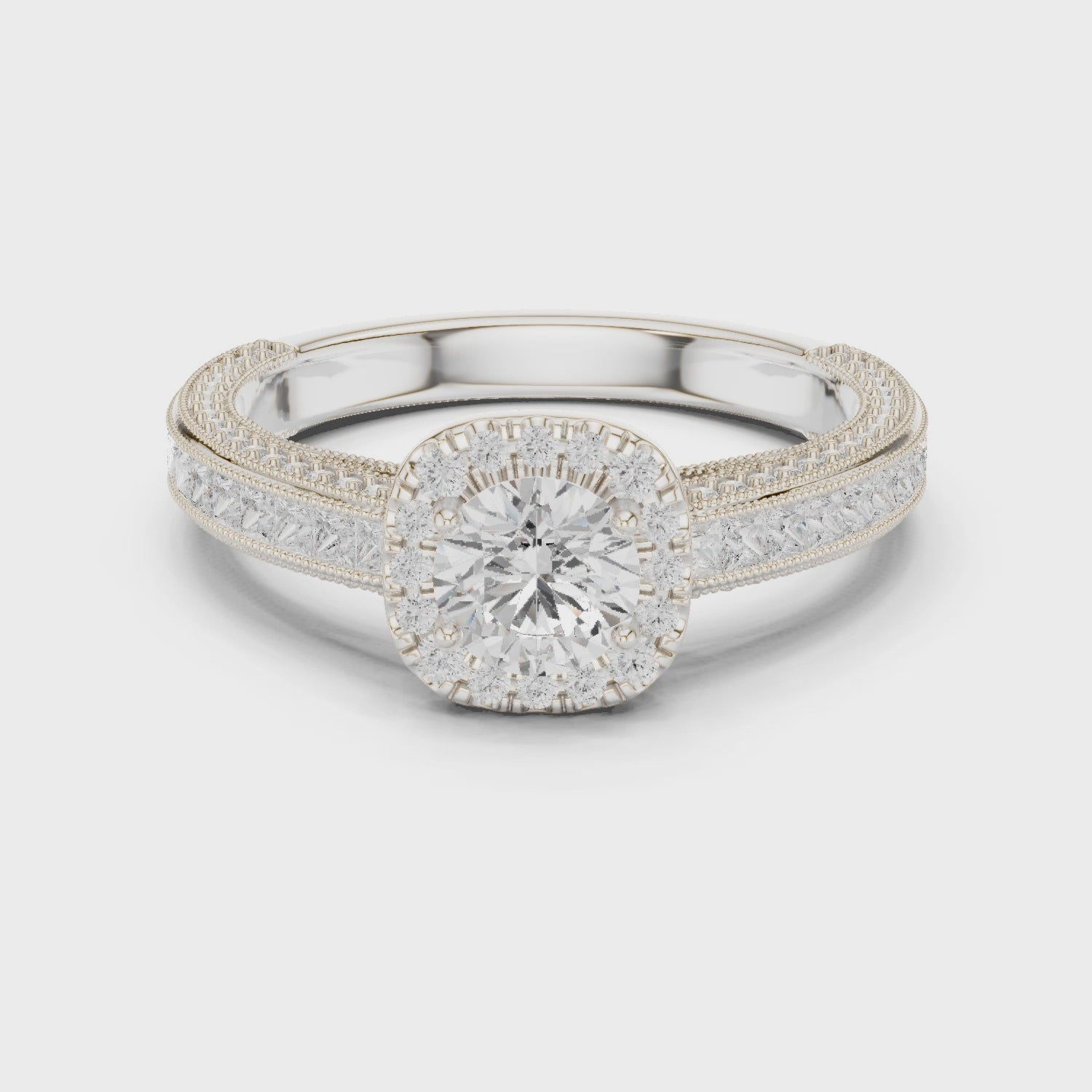Round Halo Diamond Engagement Ring