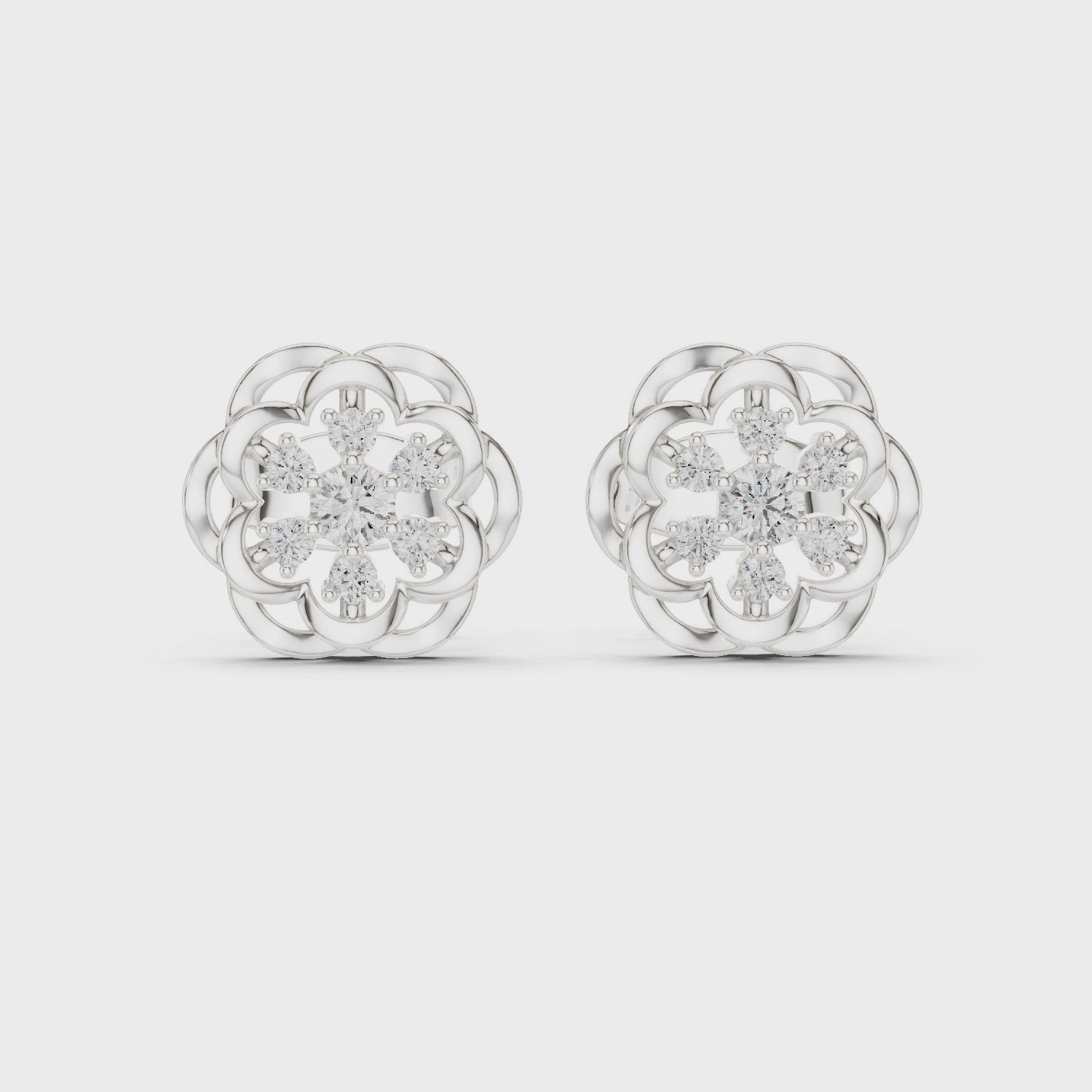 Rose Bloom Lab-Grown Diamond Stud Earrings