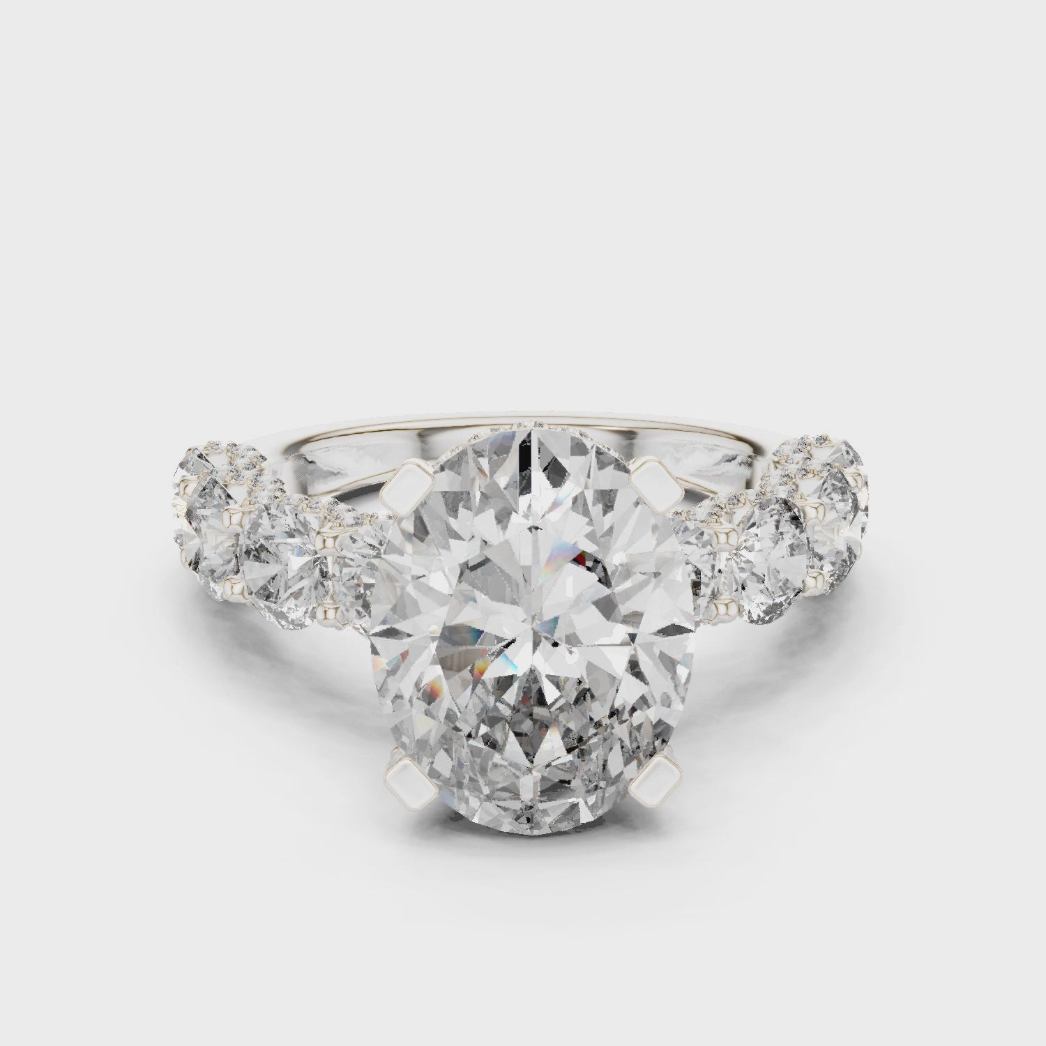 Oval Cut Diamond Halo Engagement Ring